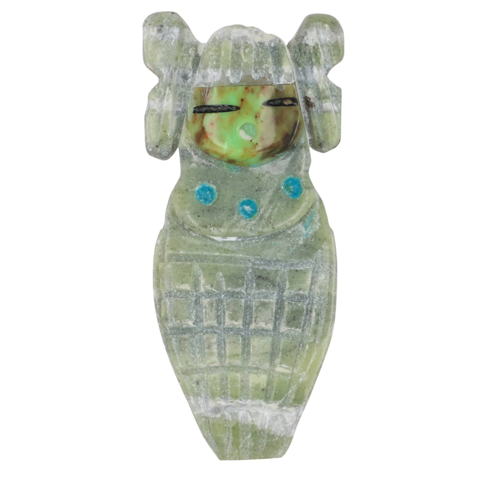 Award Winning Artist Stacey Turpen Navajo Multi-Stone Corn Maiden Fetish Carving