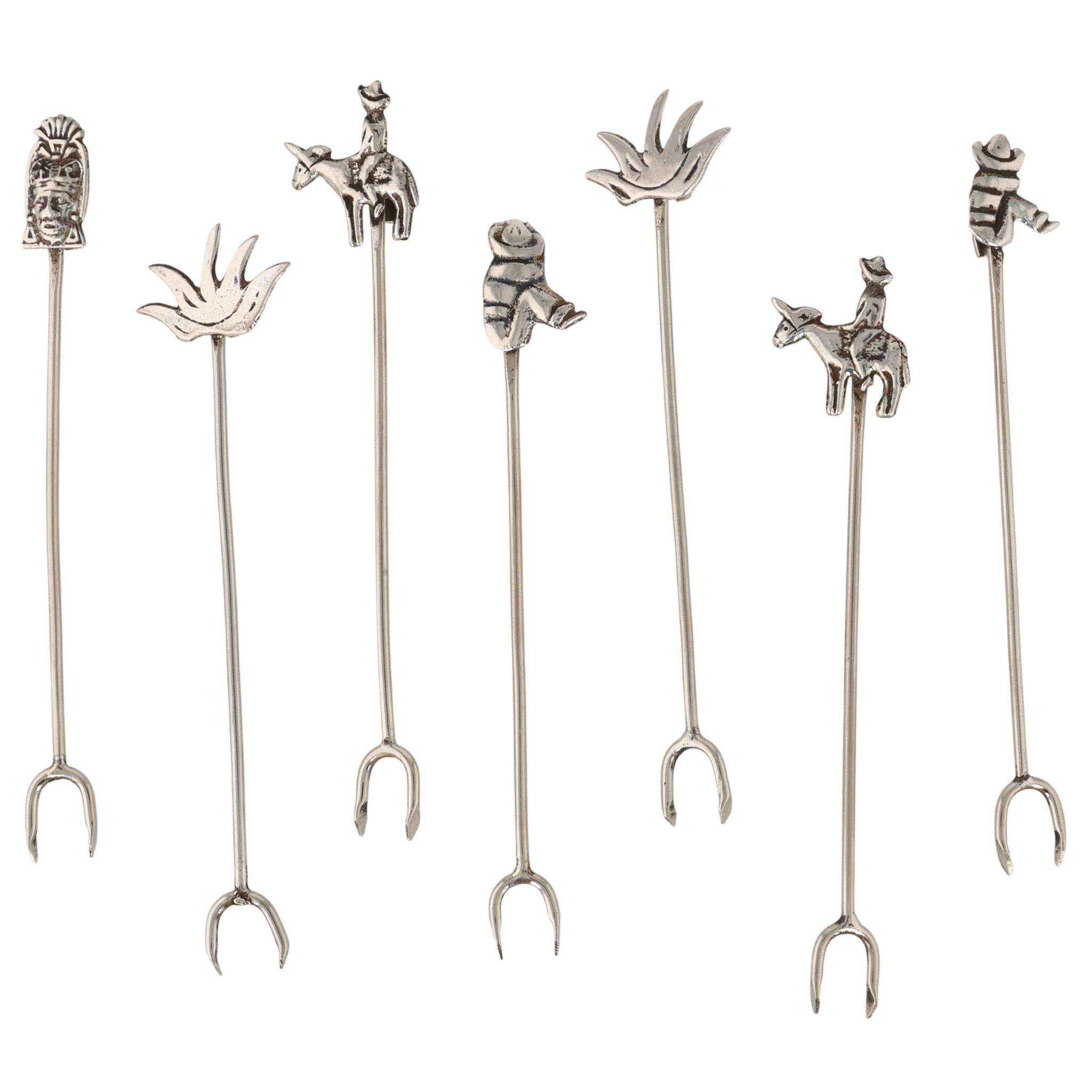 Mexico Sterling Figural Hors d'Oeuvre Picks