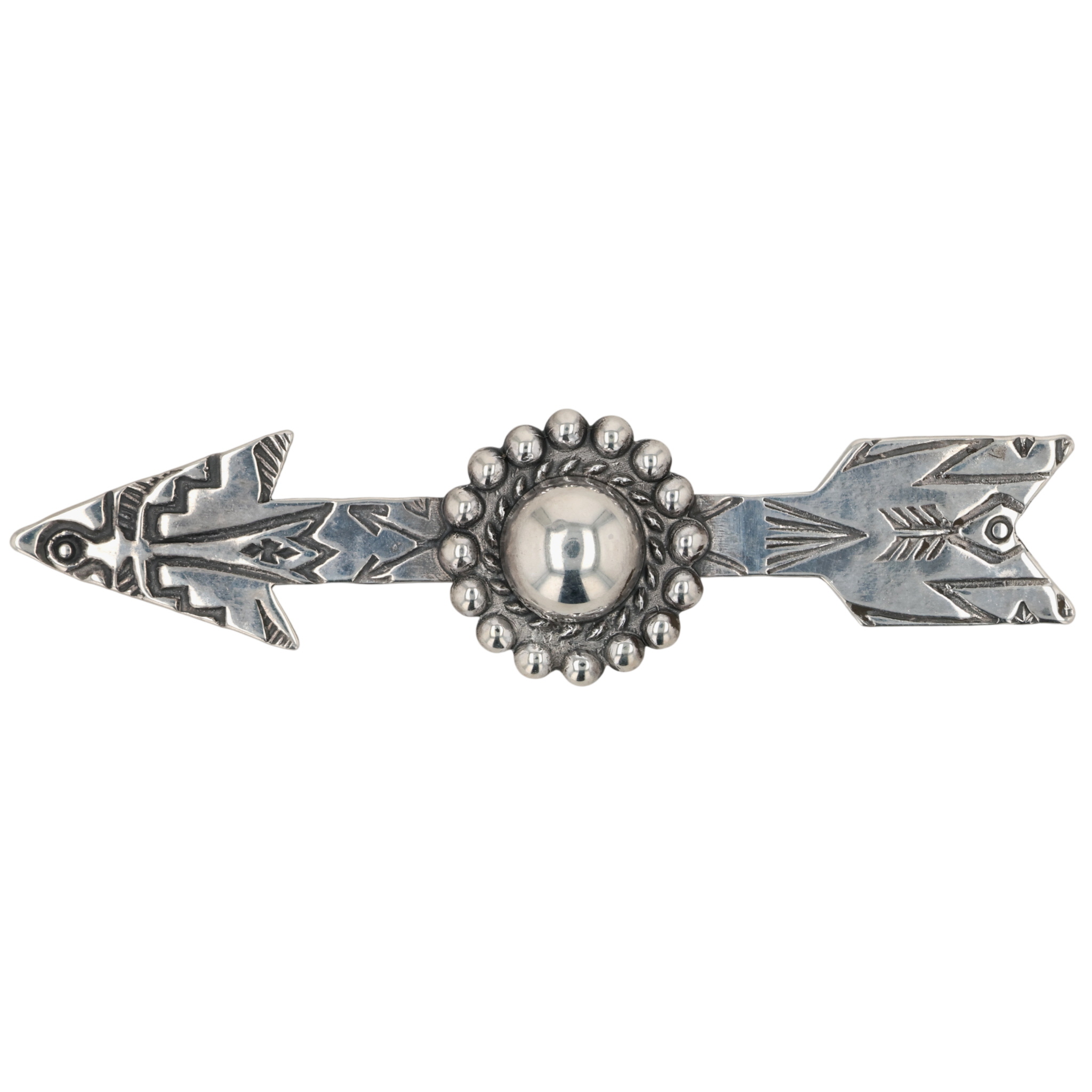 Vintage Navajo Sterling Stamped Arrow Brooch