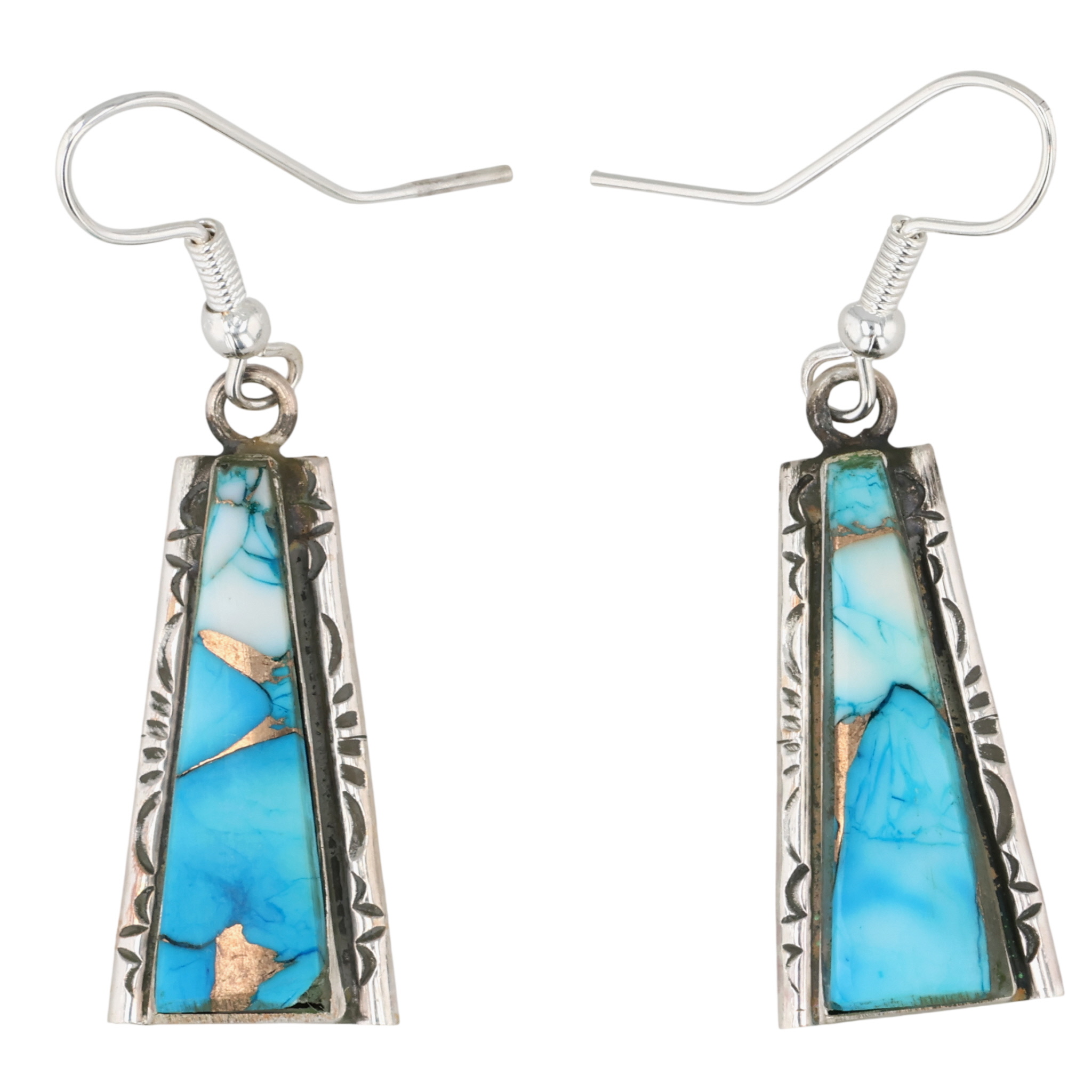Steve Francisco Navajo Sterling Ice Blue Dahlia Earrings