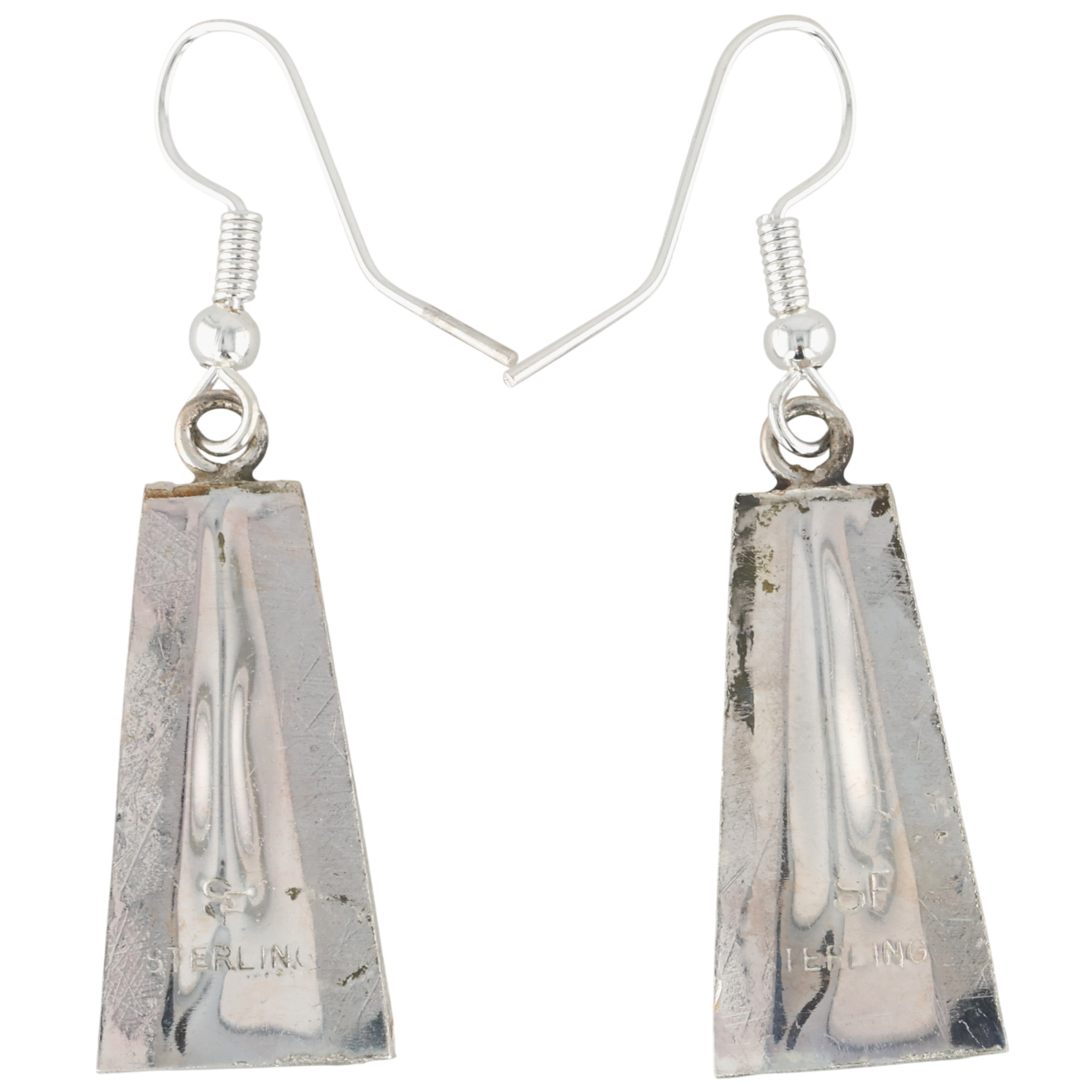 Steve Francisco Navajo Sterling Ice Blue Dahlia Earrings