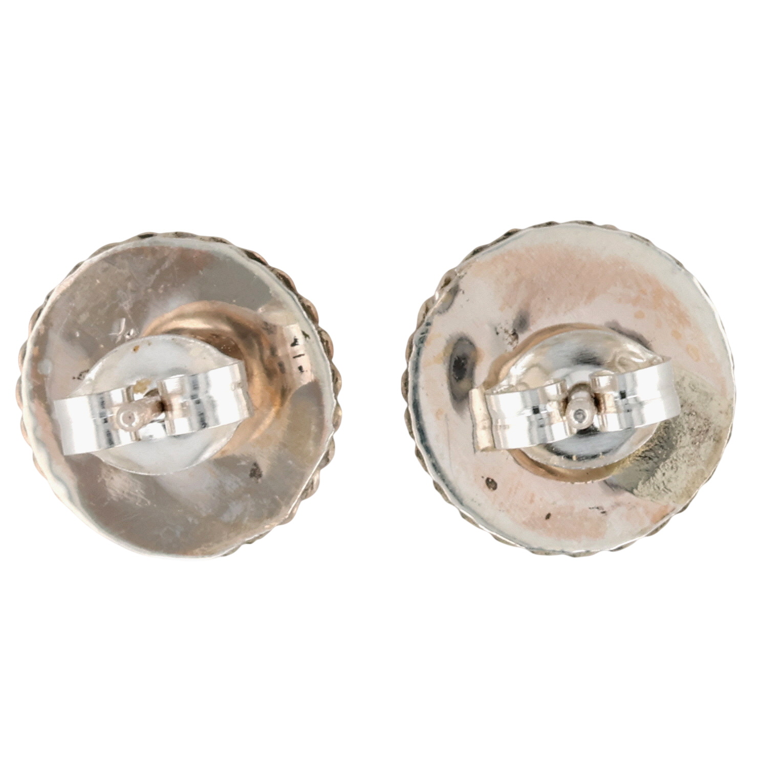 Esther White Navajo Sterling Pink Conch Earrings