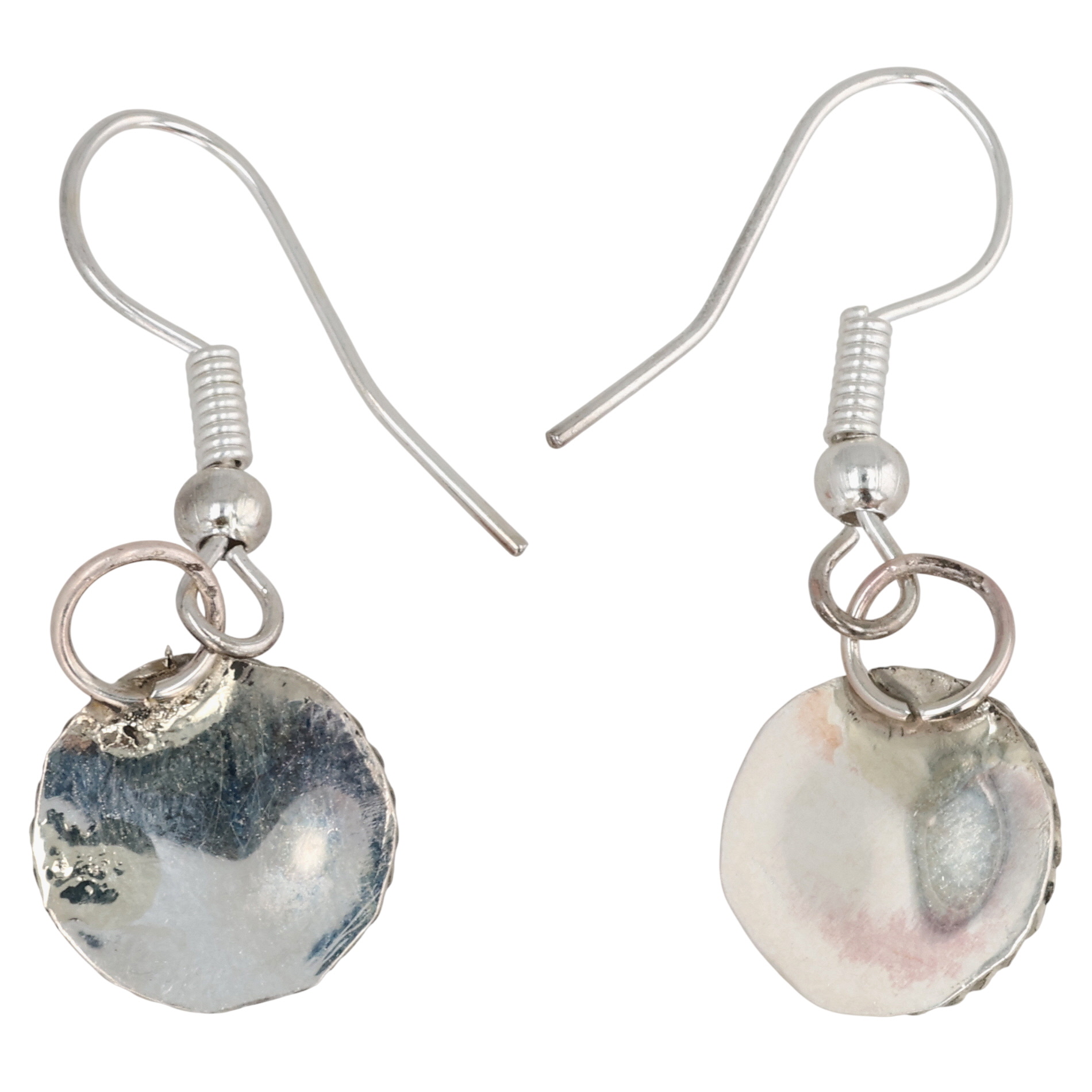 Esther White Navajo Sterling Pink Opal Earrings