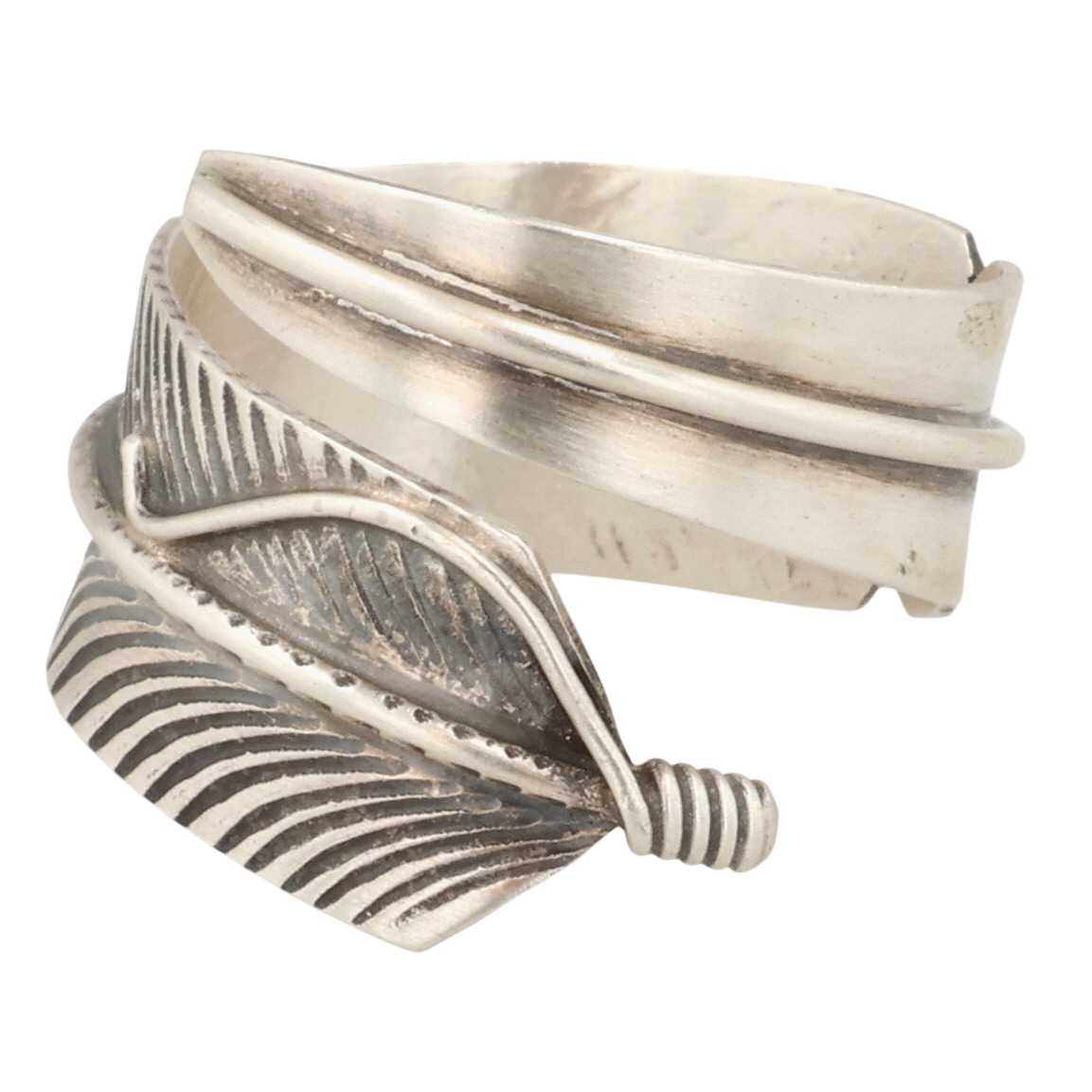 Chester Charley Navajo Sterling Feather Adjustable Ring
