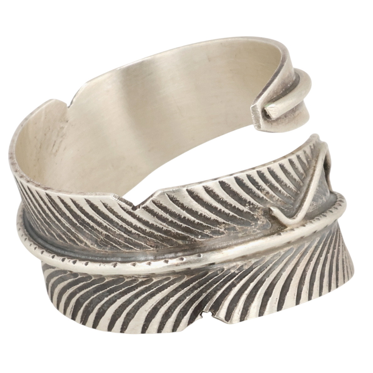 Chester Charley Navajo Sterling Feather Adjustable Ring