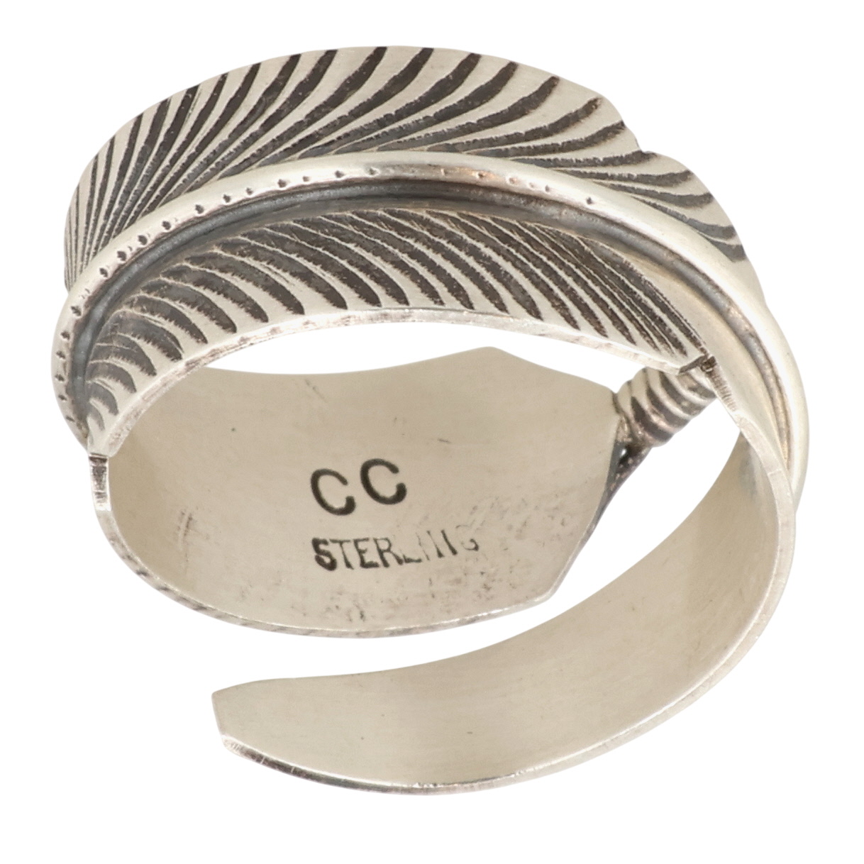 Chester Charley Navajo Sterling Feather Adjustable Ring