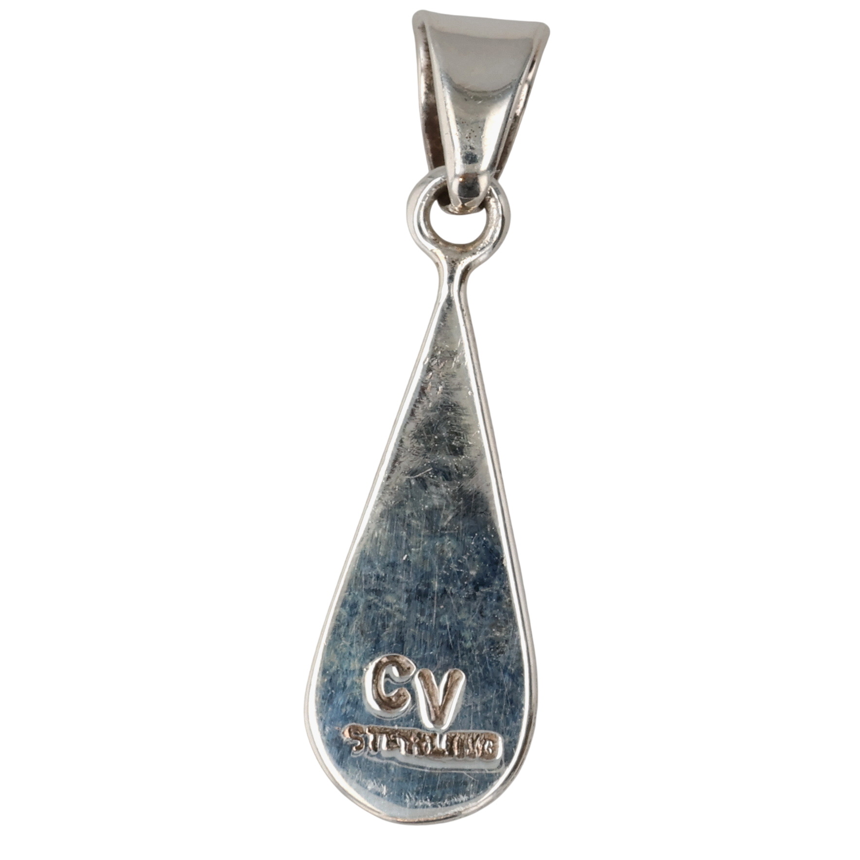 Signed Navajo Sterling Multi-Stone Inlay Pendant