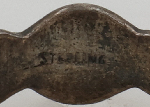Vintage Navajo Sterling Stamped Ring Sz 4.25