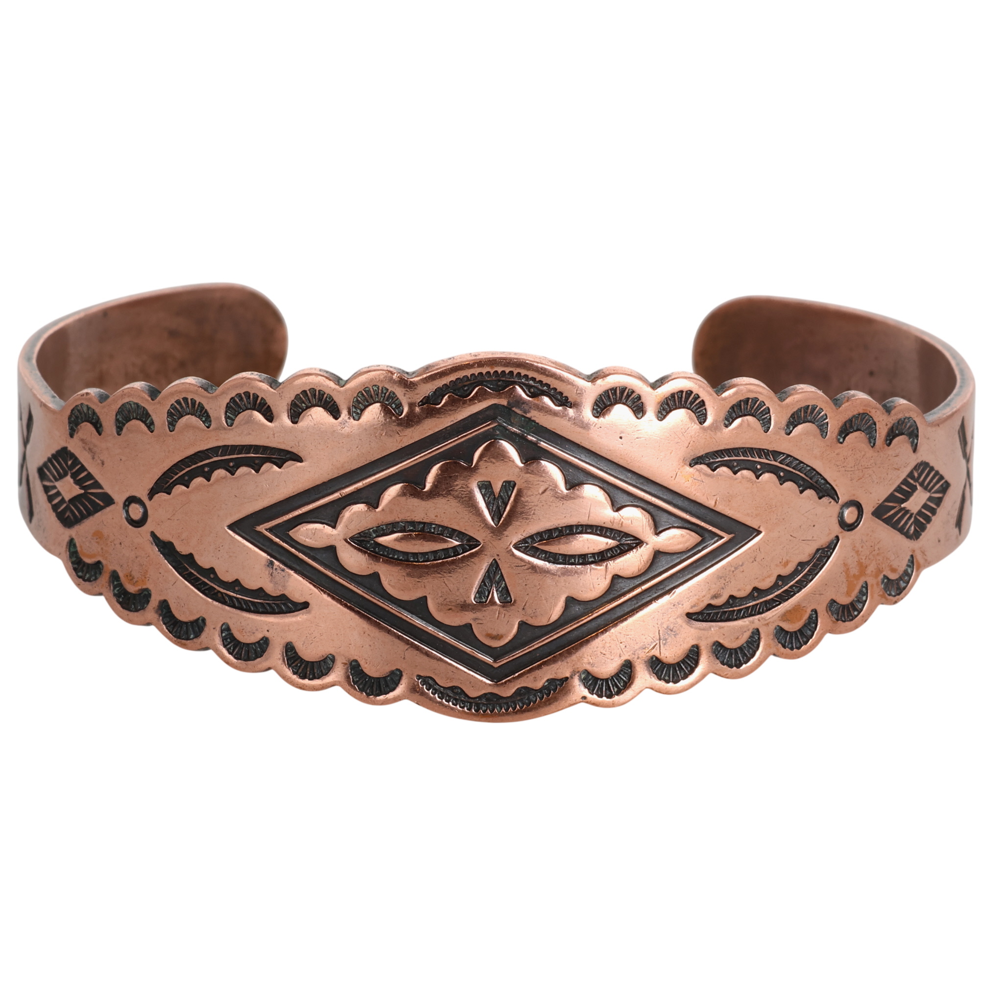Navajo Copper Stamp Work Cuff Bracelet