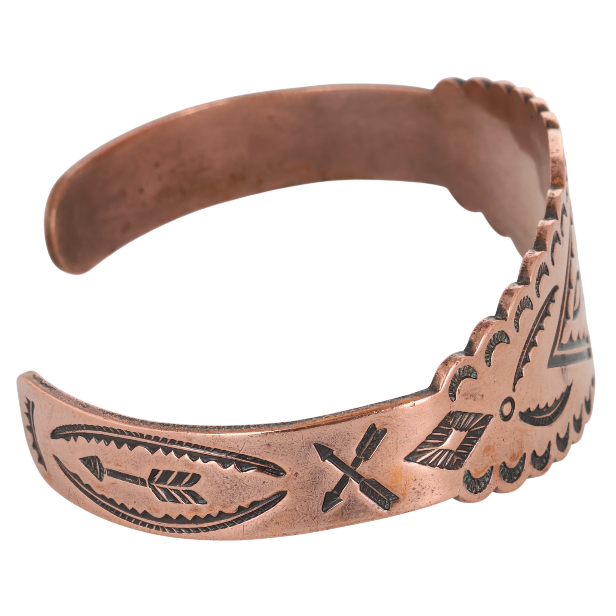 Navajo Copper Stamp Work Cuff Bracelet