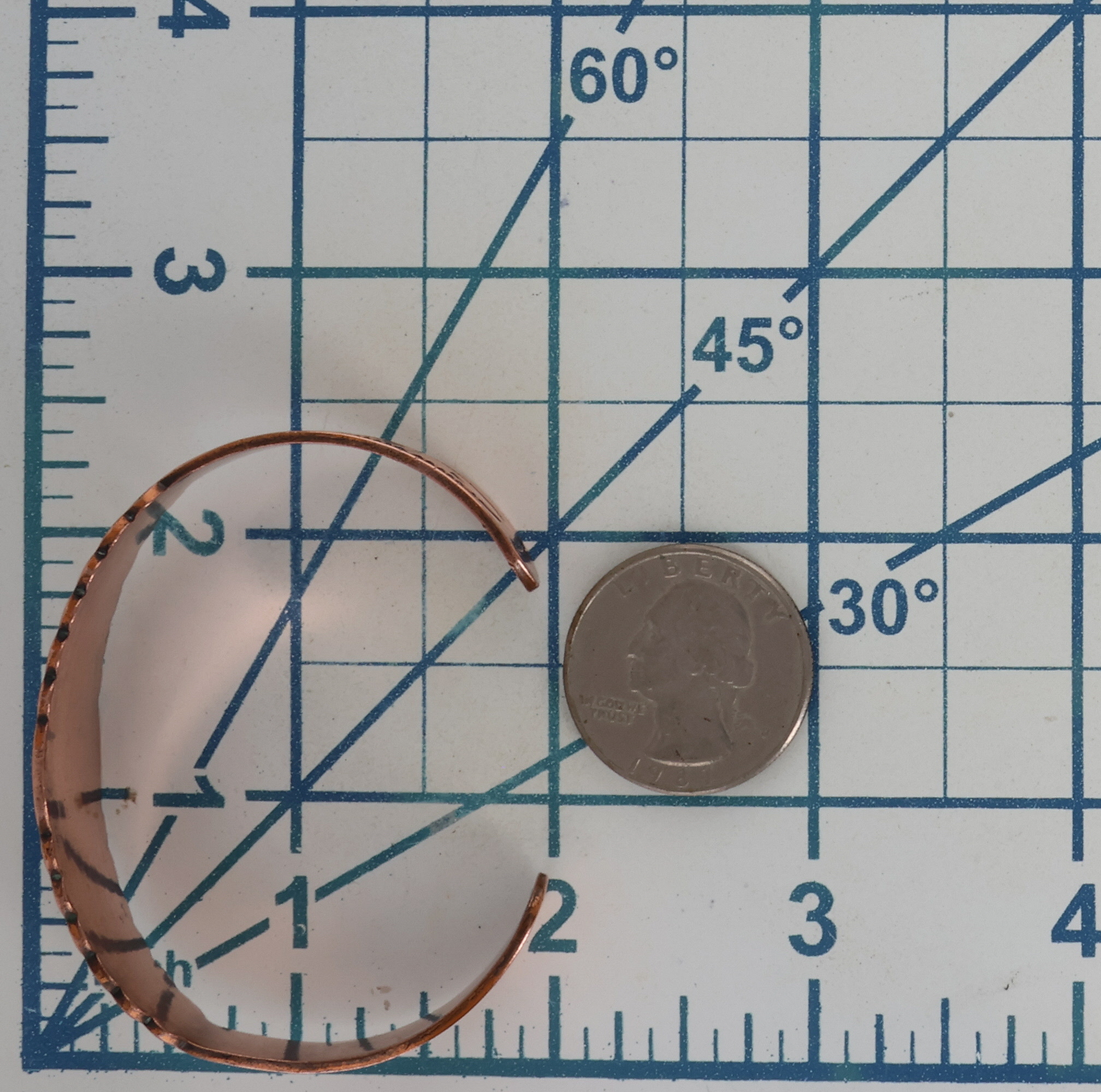 Navajo Copper Stamp Work Cuff Bracelet