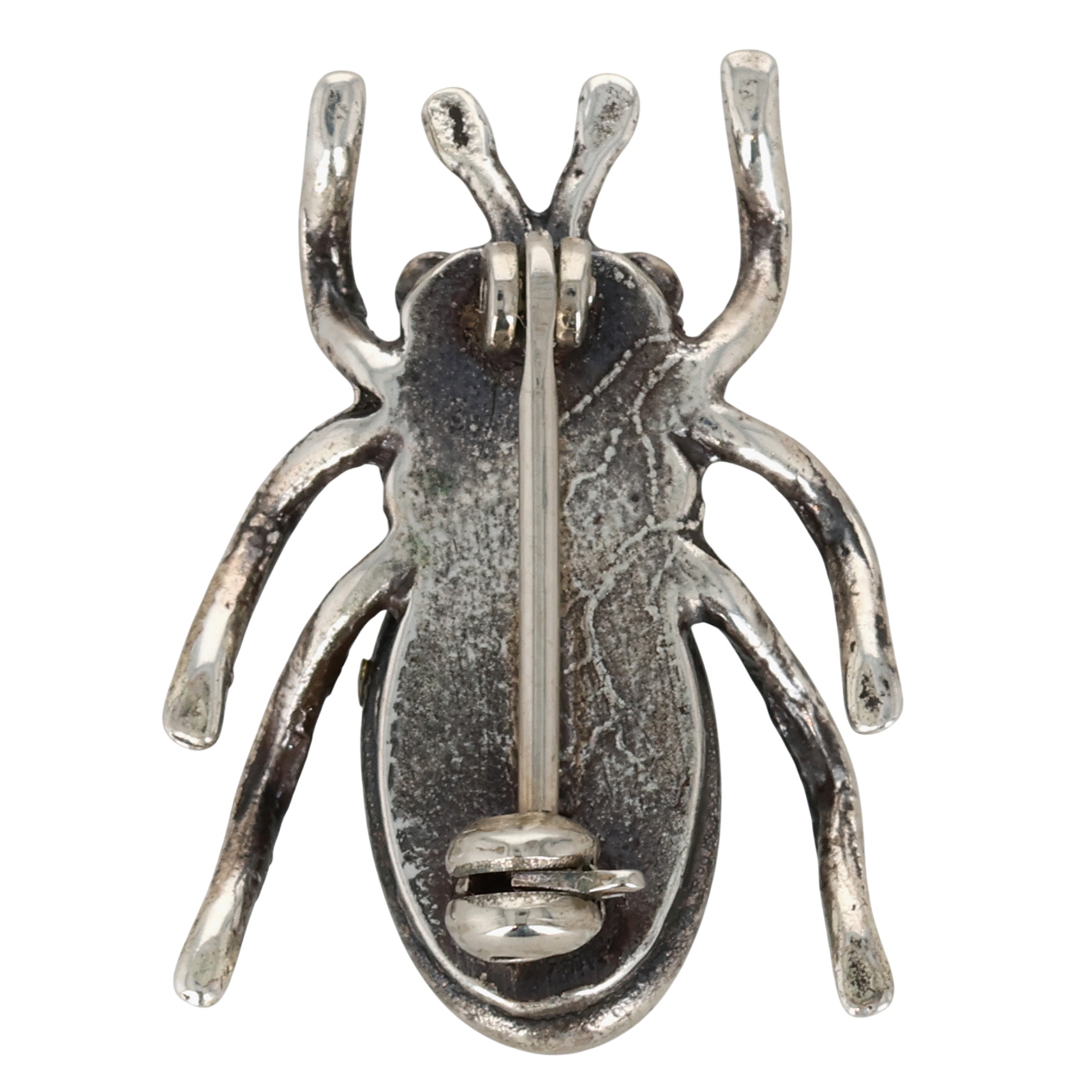 Navajo Sterling Turquoise Beetle Brooch
