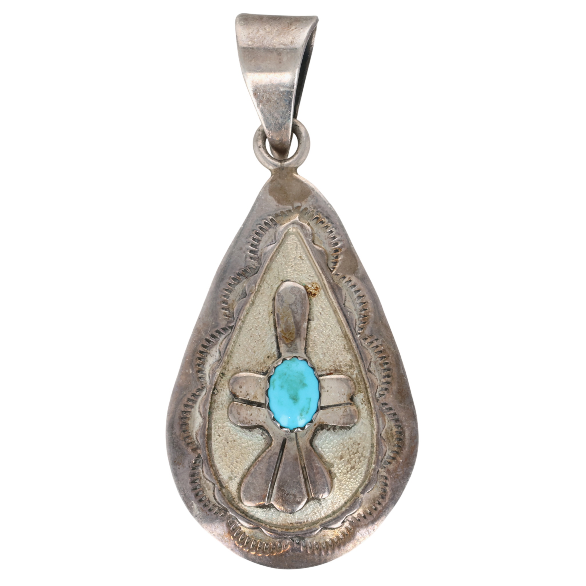 Daniel Mike Navajo Sterling Turquoise Pendant