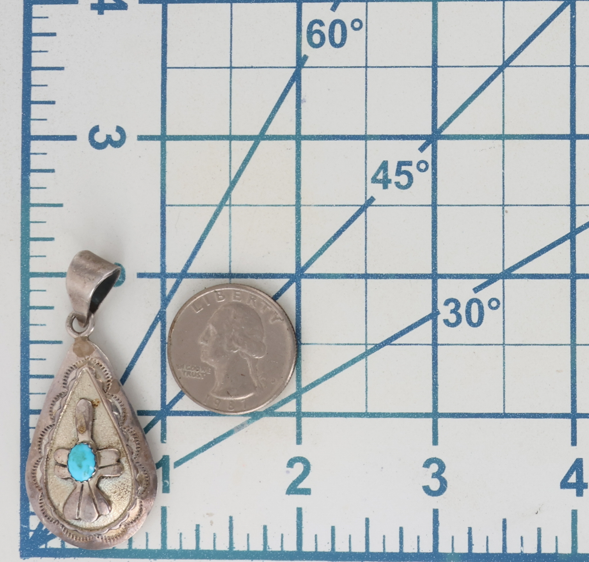 Daniel Mike Navajo Sterling Turquoise Pendant