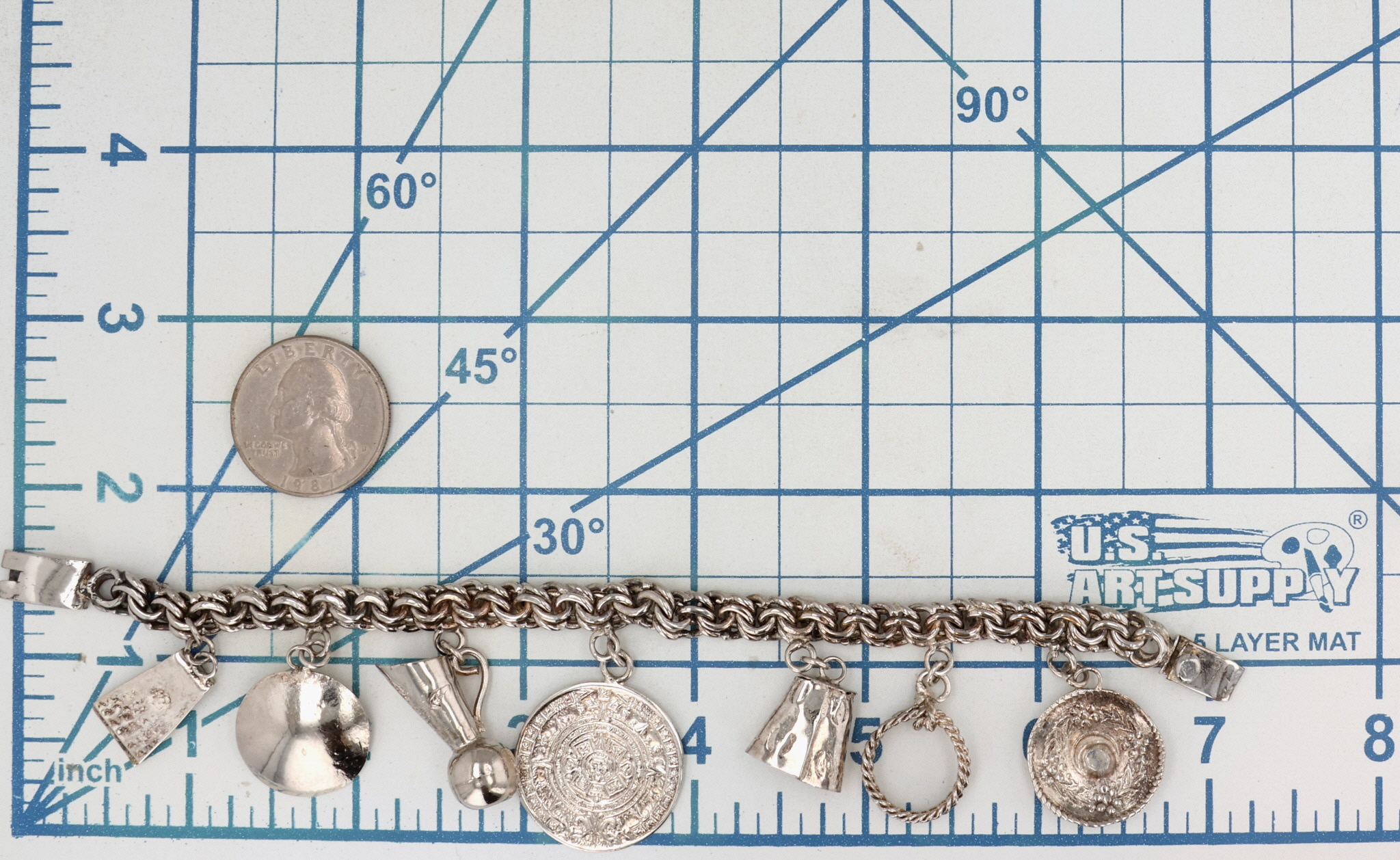 Mexico Sterling Mexican Heritage Charm Bracelet