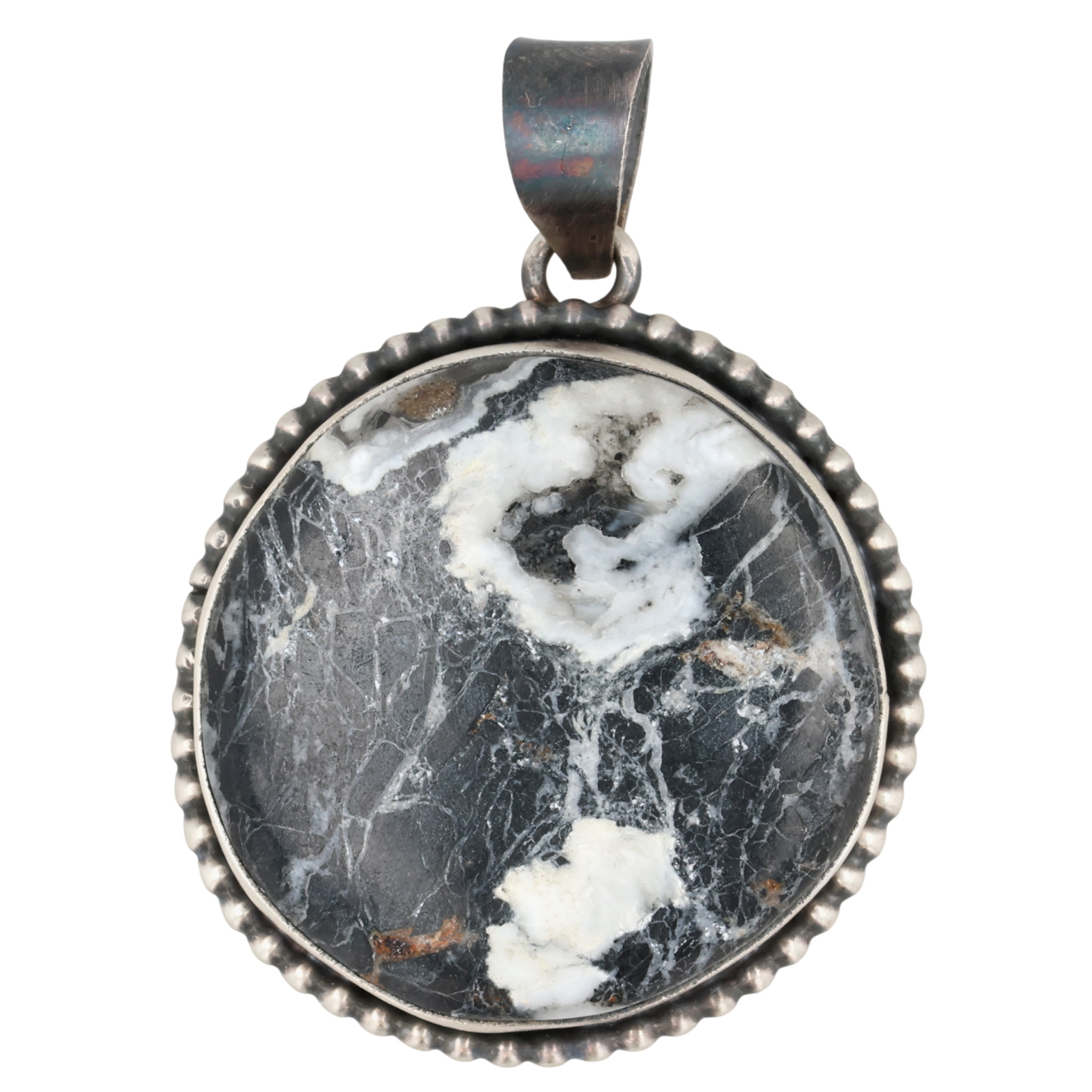 Scott Skeets Navajo Sterling White Buffalo Pendant