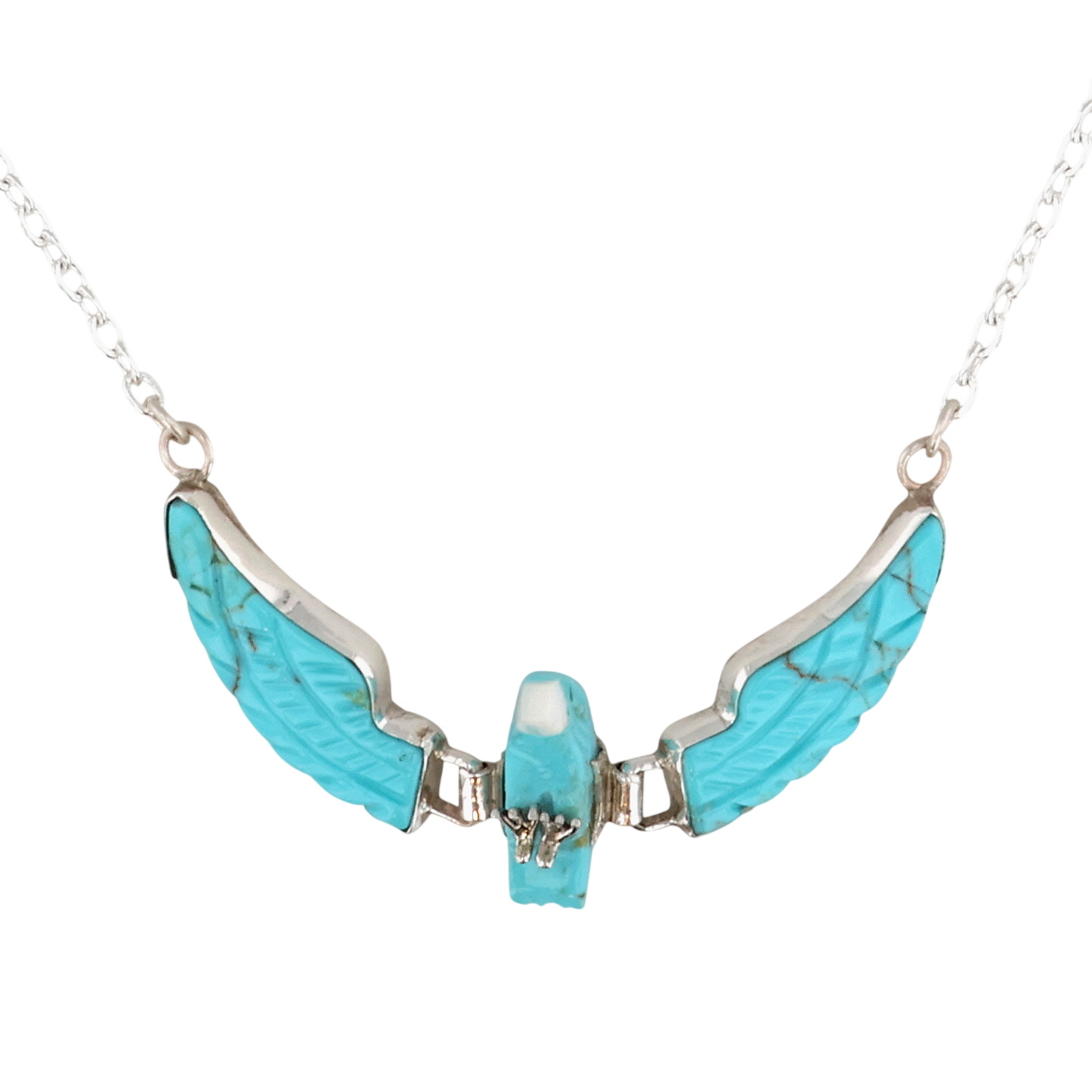 Ben Livingston Navajo Sterling Turquoise Eagle Necklace