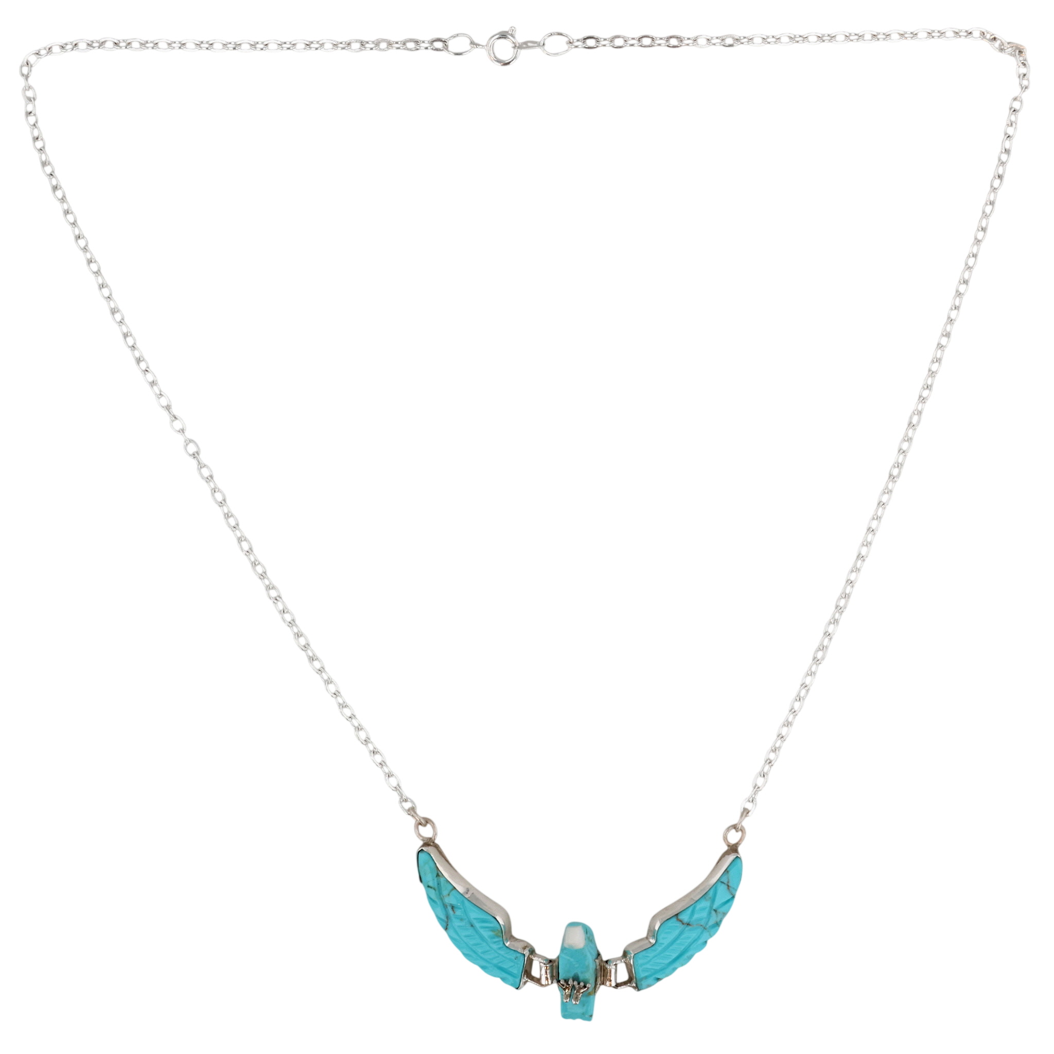 Ben Livingston Navajo Sterling Turquoise Eagle Necklace