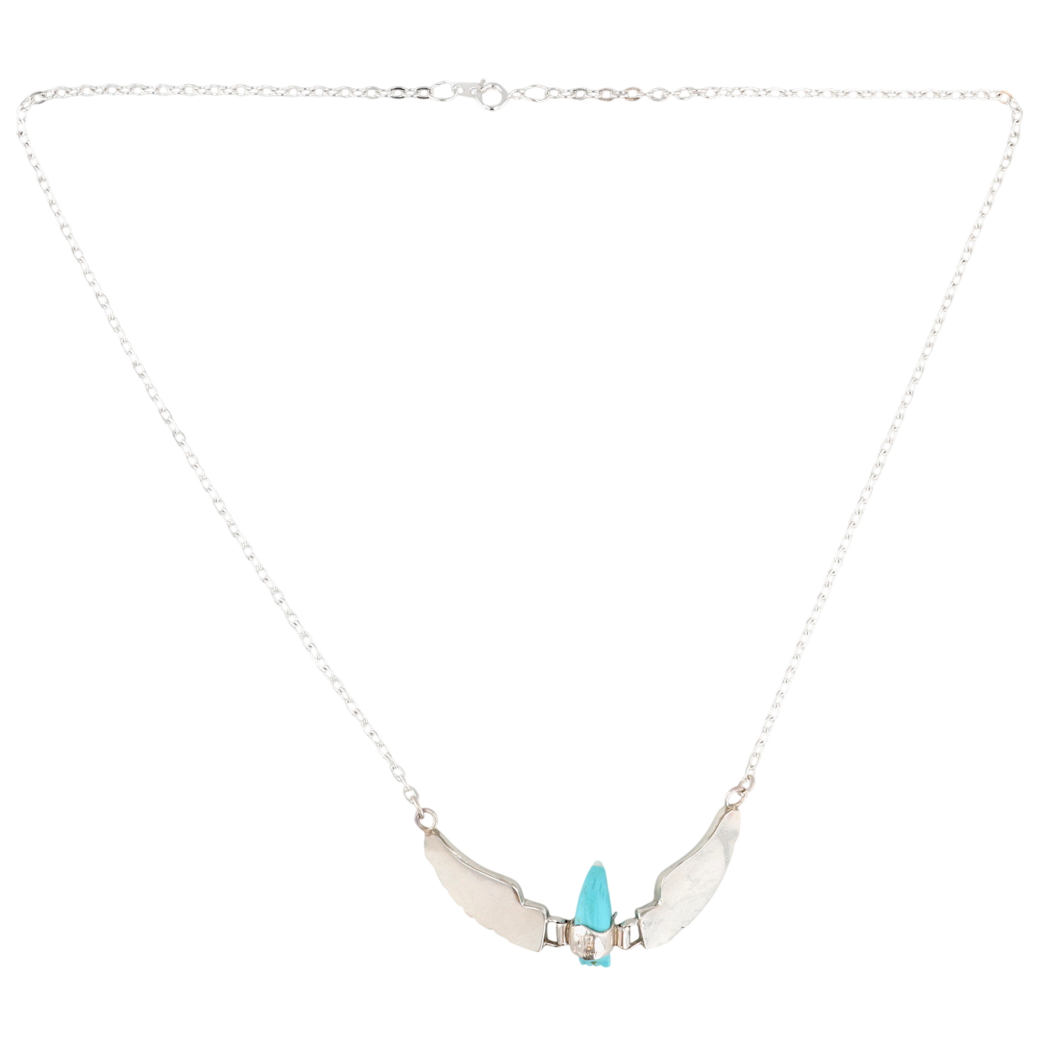 Ben Livingston Navajo Sterling Turquoise Eagle Necklace