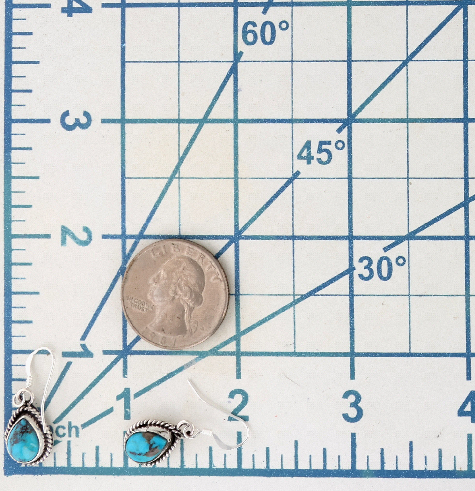 Rita Largo Navajo Sterling Kingman Turquoise Earrings