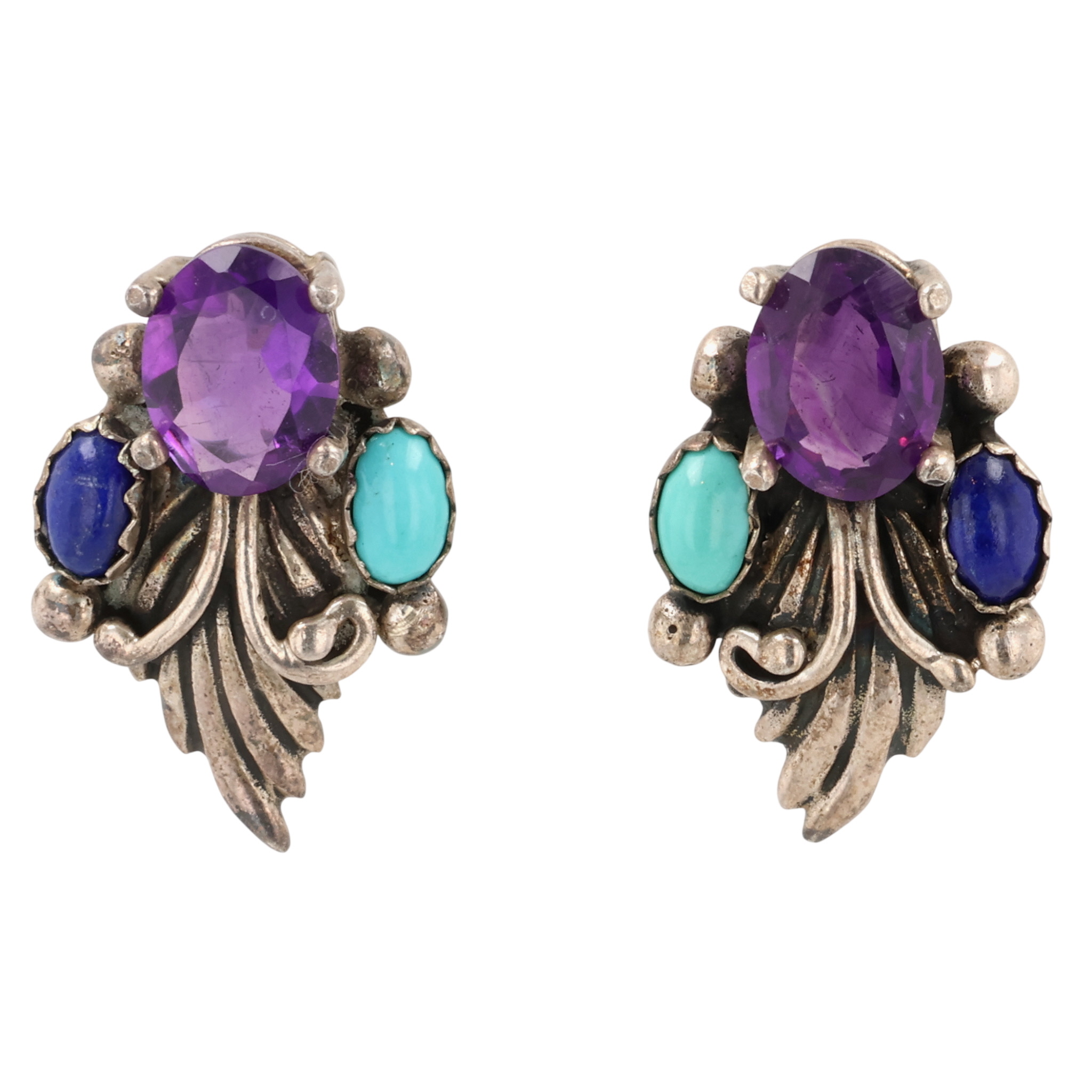 First American Traders Sterling Multi-Stone Earrings