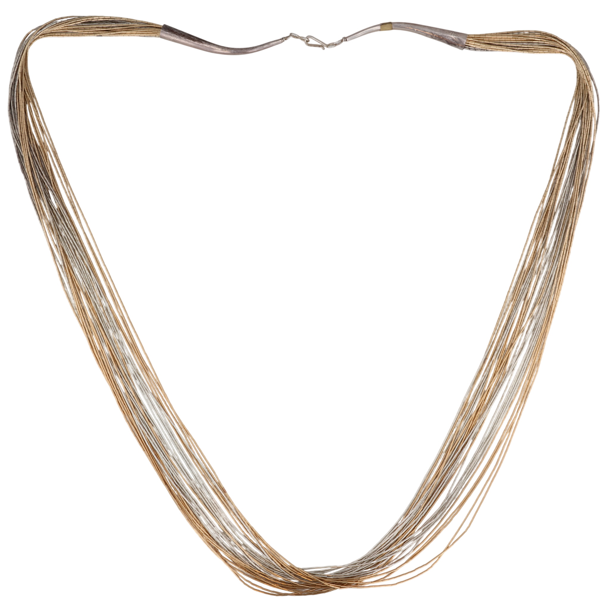 Southwest Sterling Multi-Strand Liquid Silver Necklace
