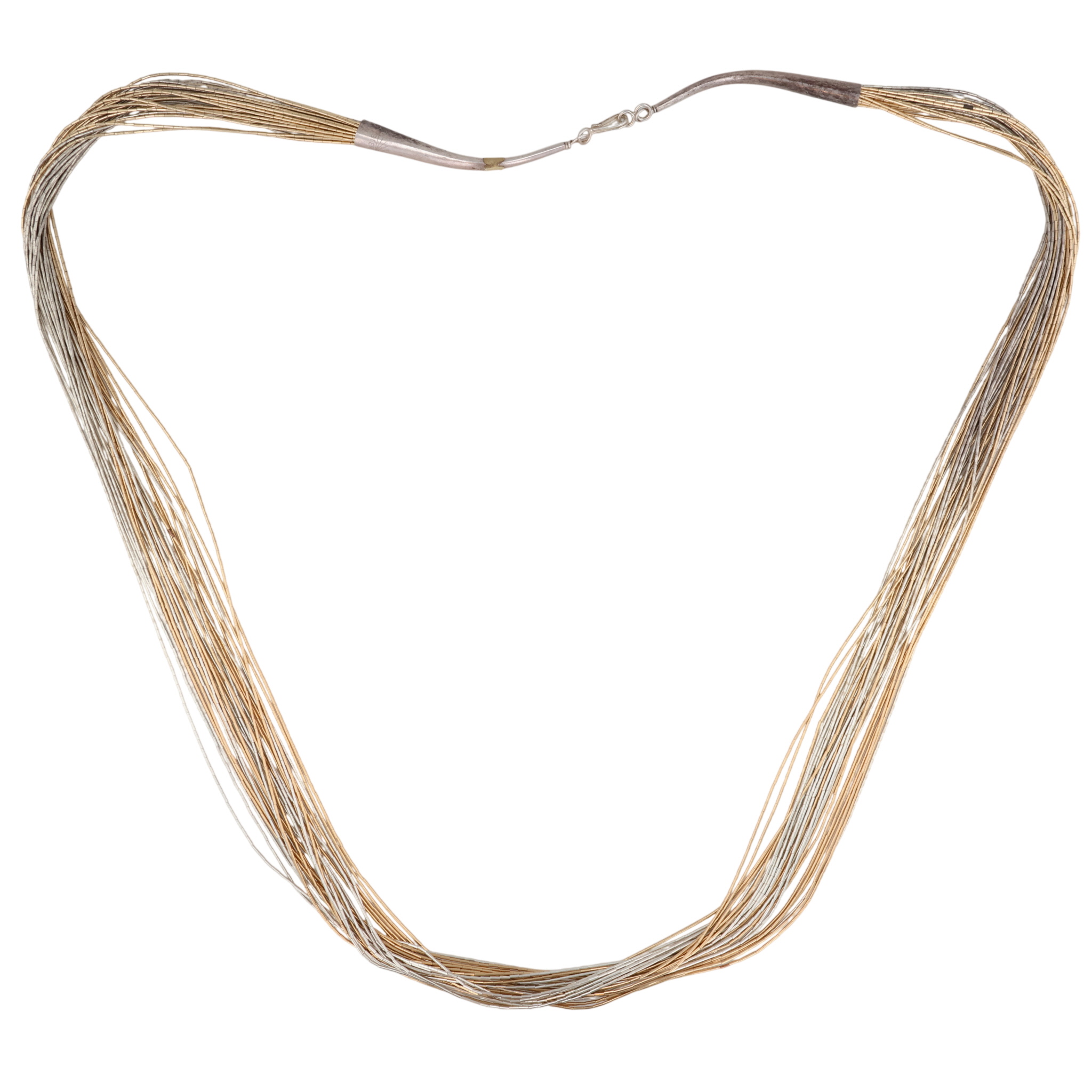 Southwest Sterling Multi-Strand Liquid Silver Necklace