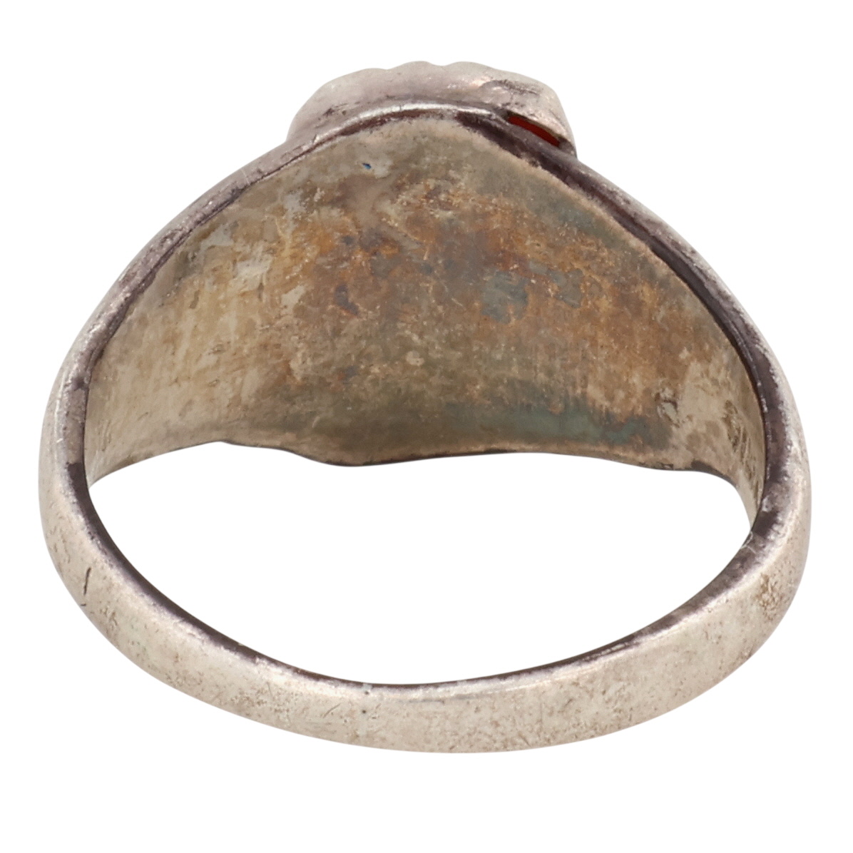 Navajo Sterling Coral Turquoise Ring Sz 4.25