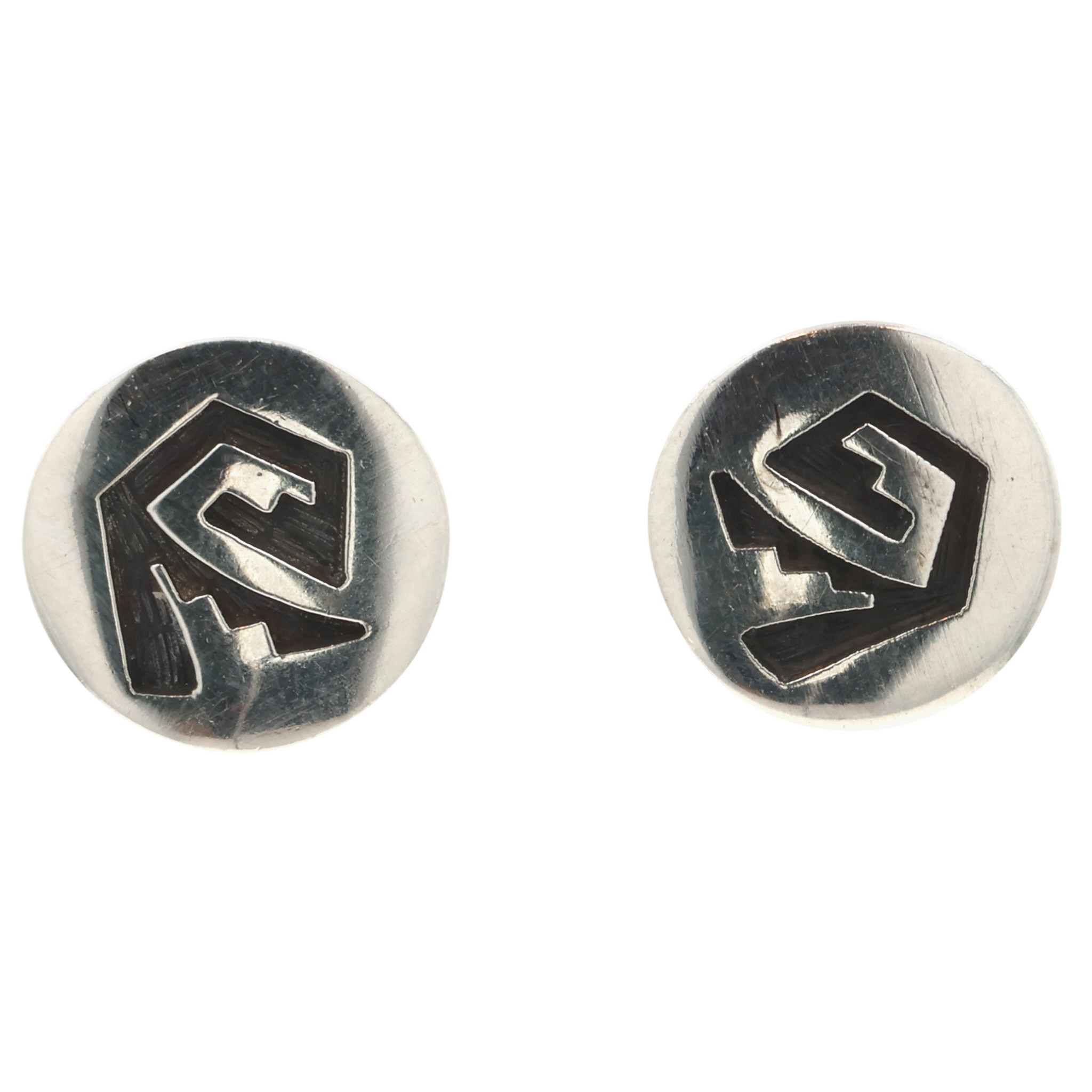 Signed Hopi Sterling Overlay Earrings