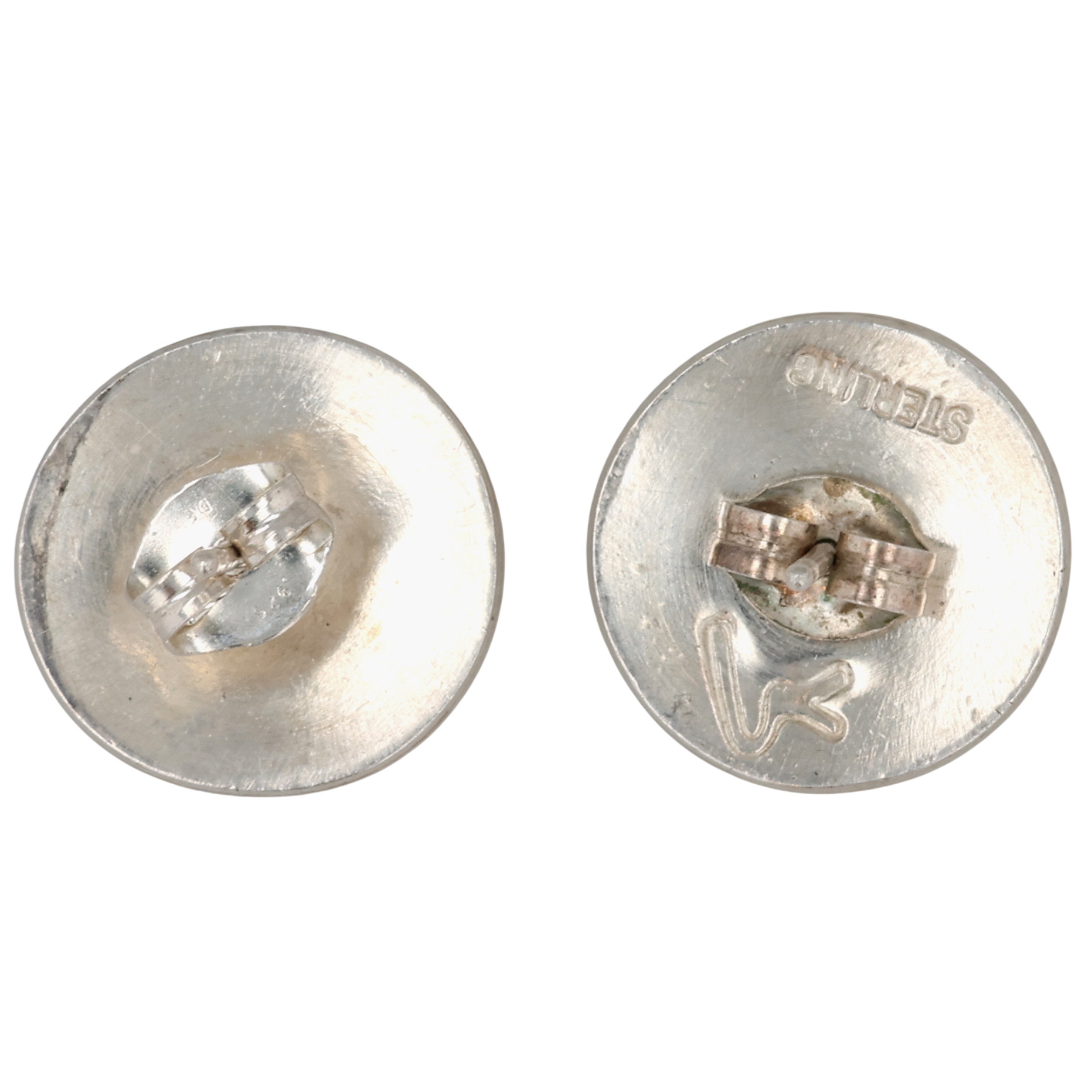Signed Hopi Sterling Overlay Earrings