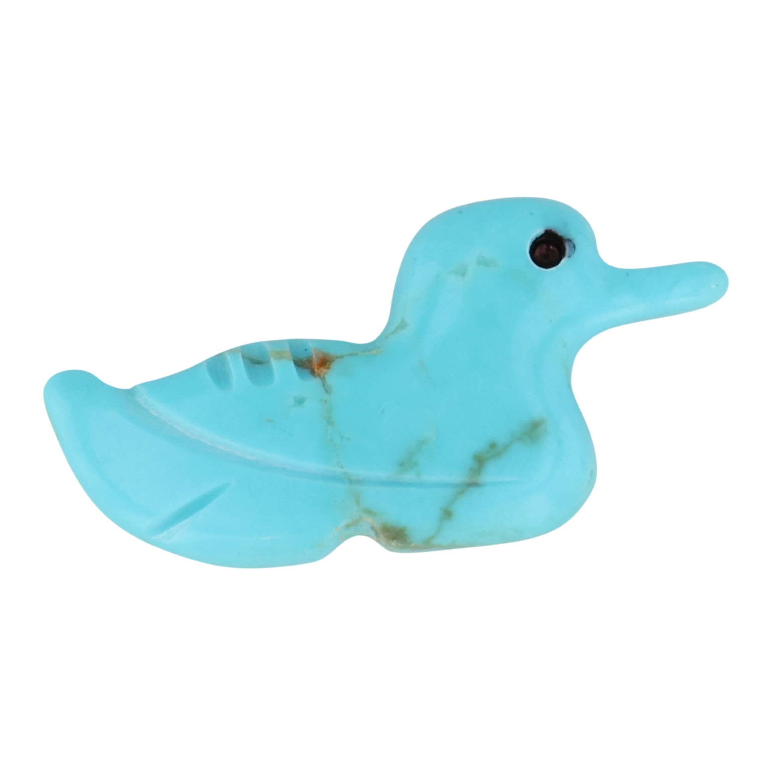Award Winning Artist Stacey Turpen Navajo Turquoise Duck Fetish Carving