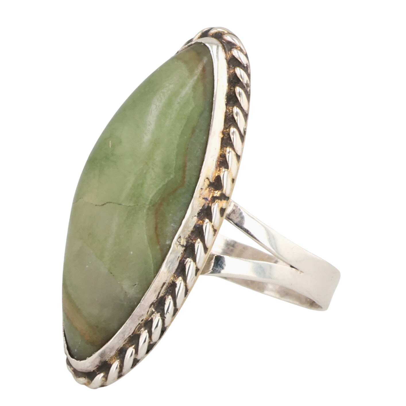 Navajo Sterling Agate Ring Sz 8