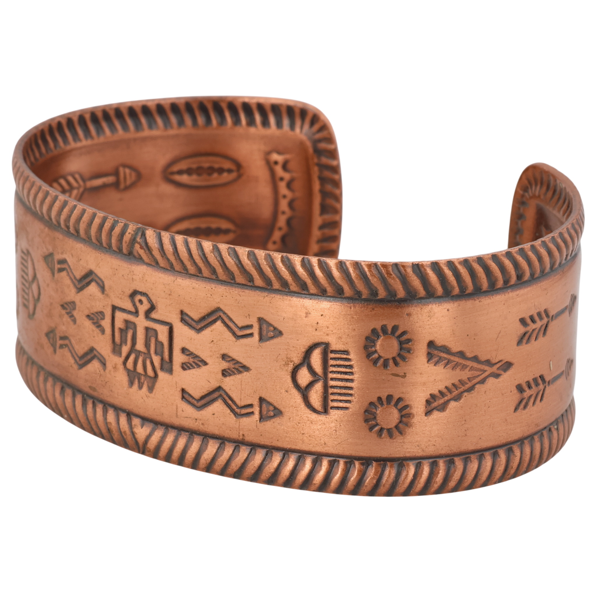 Wheeler Manufacturing Co. Copper Stamped Cuff Bracelet