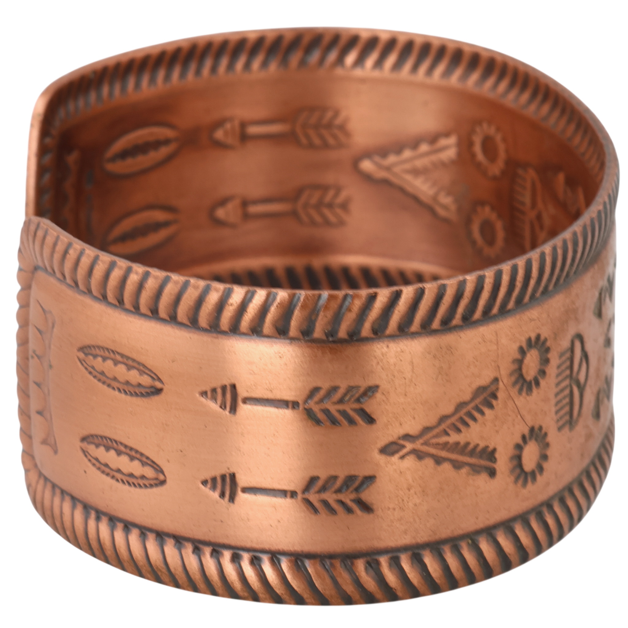 Wheeler Manufacturing Co. Copper Stamped Cuff Bracelet