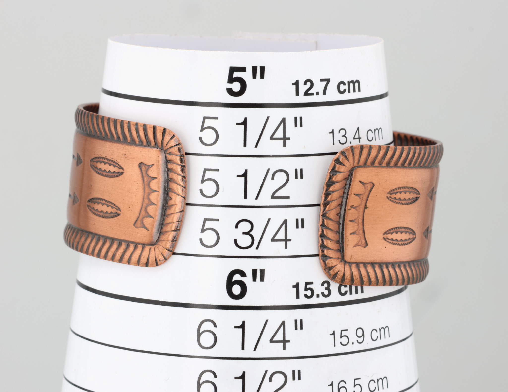 Wheeler Manufacturing Co. Copper Stamped Cuff Bracelet
