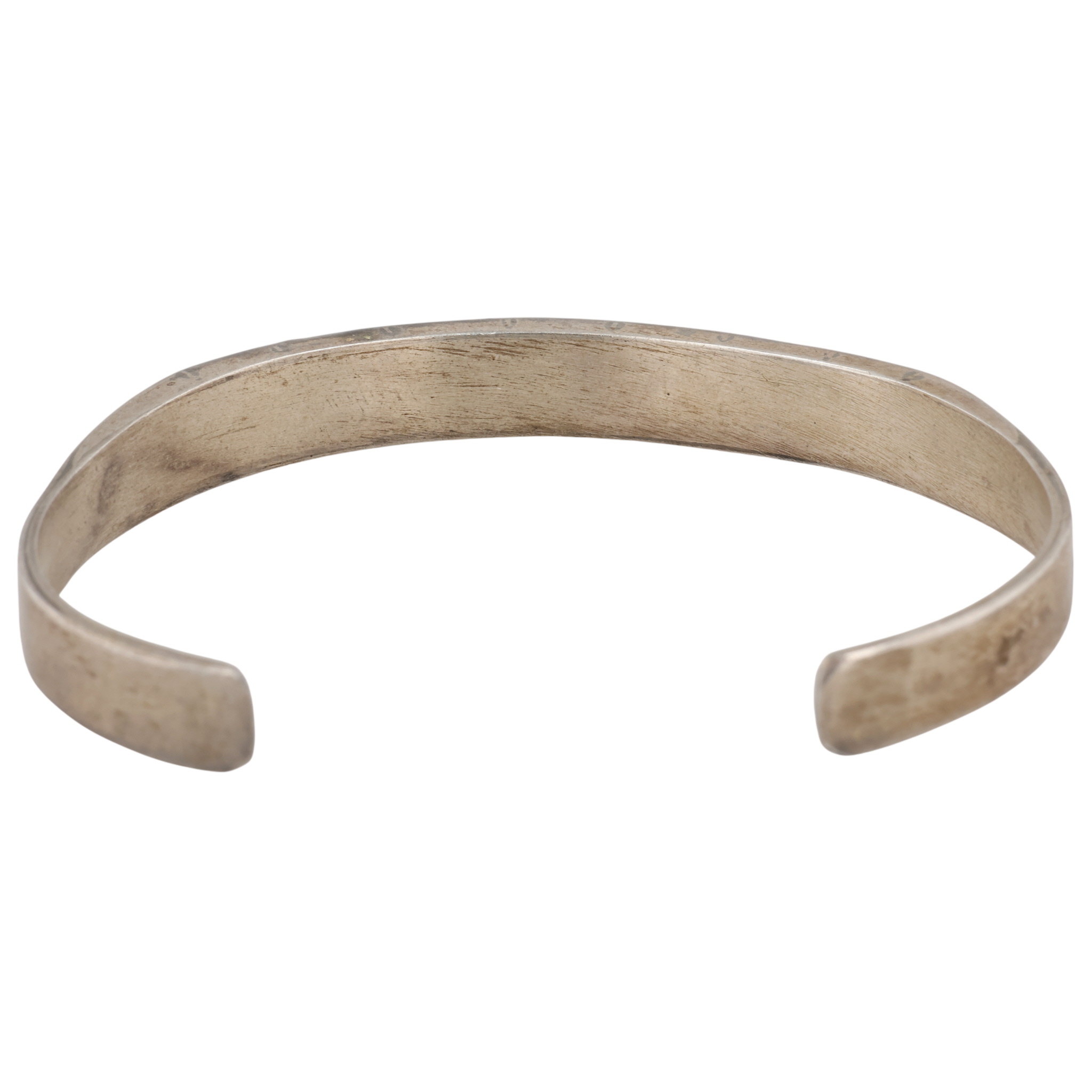 Navajo Sterling Coral Inlay Cuff Bracelet