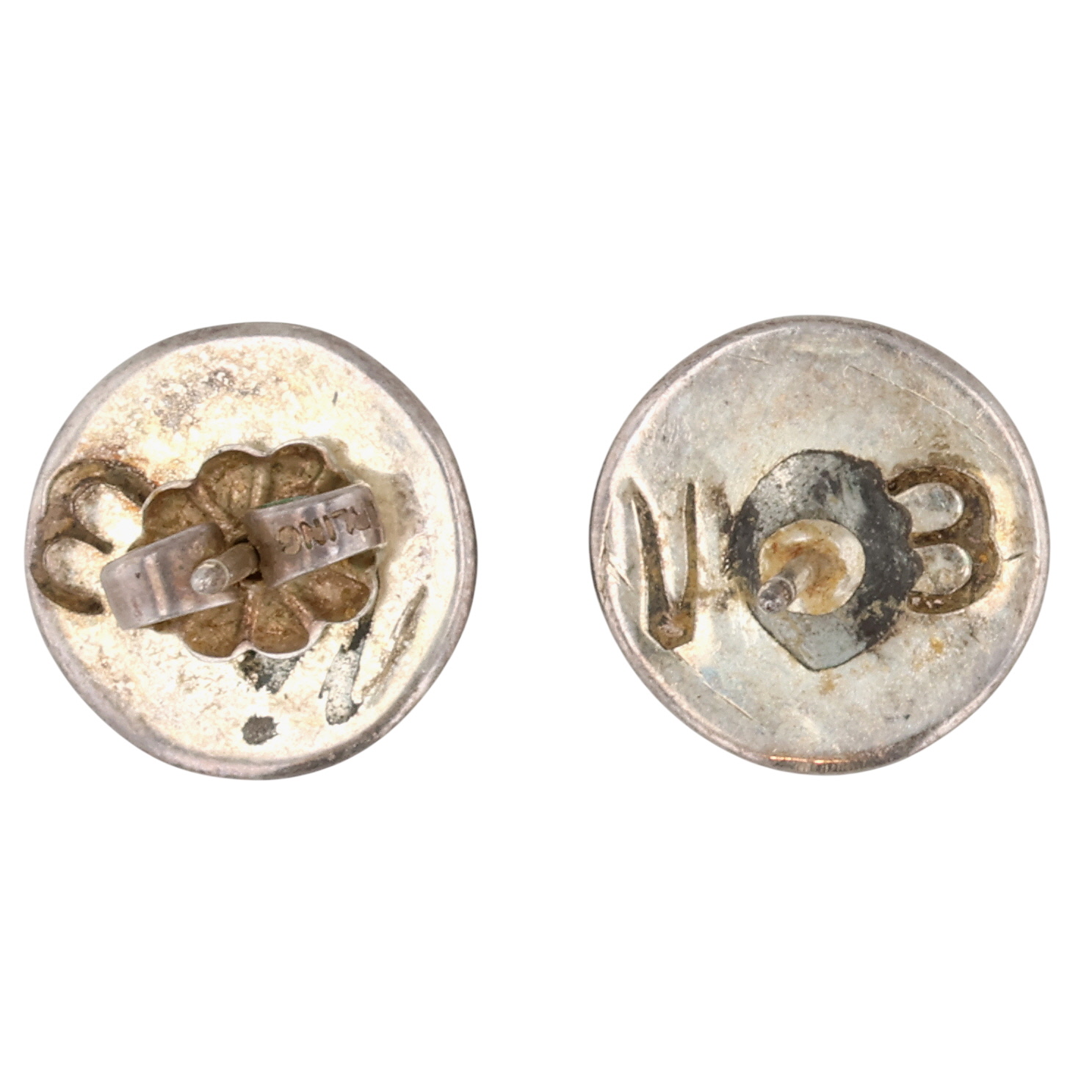 Signed Navajo Sterling Coral Earrings