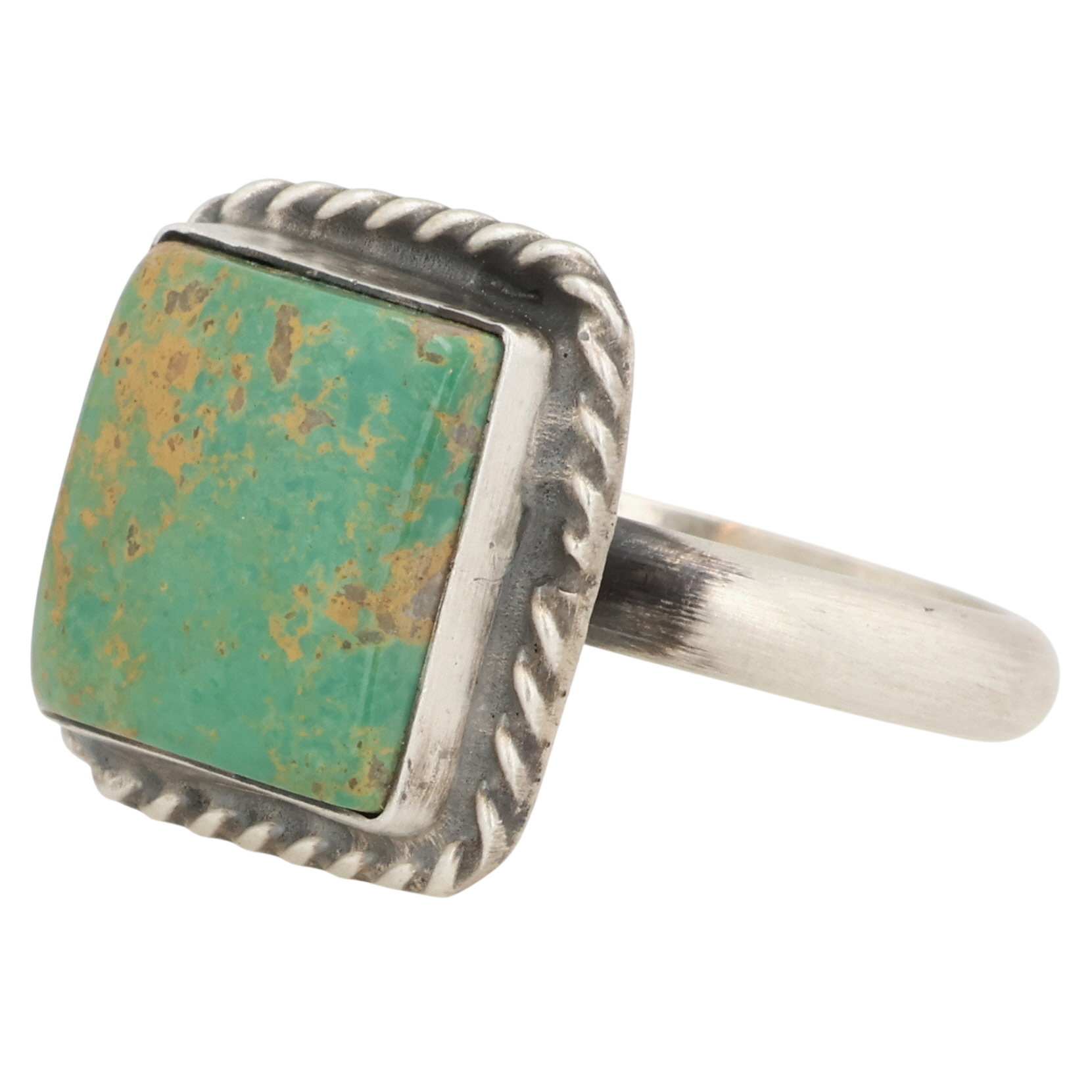 Donovan Nez Navajo Sterling Kingman Turquoise Adjustable Ring
