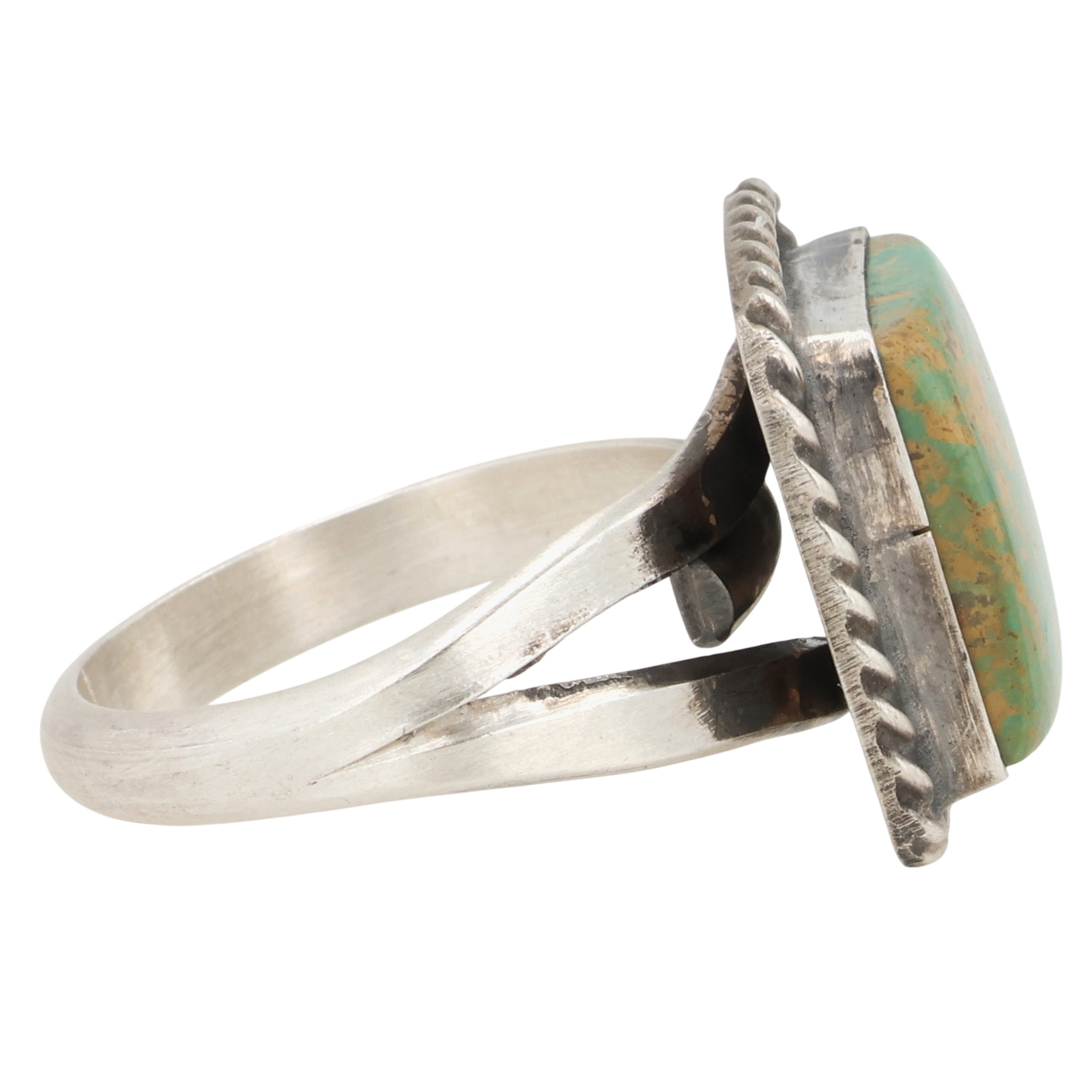 Donovan Nez Navajo Sterling Kingman Turquoise Adjustable Ring