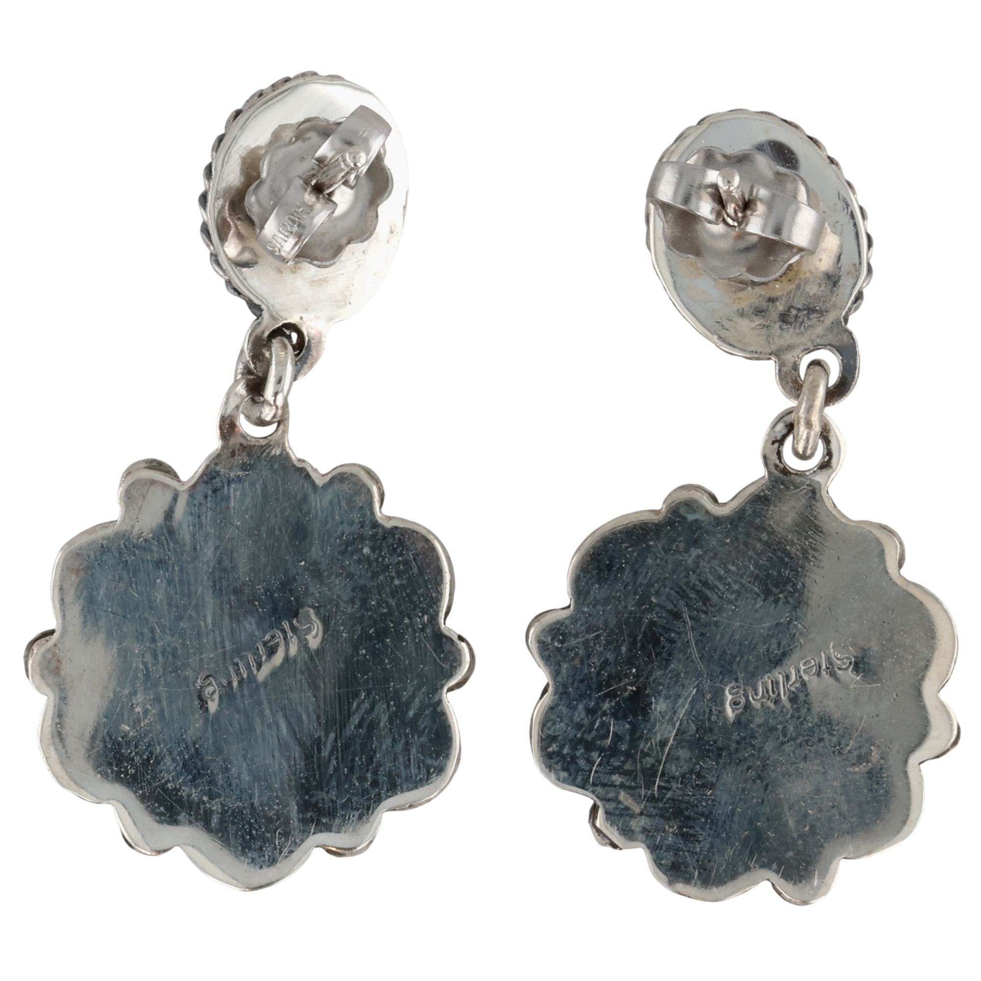 Navajo Sterling Denim Lapis Lazuli Earrings