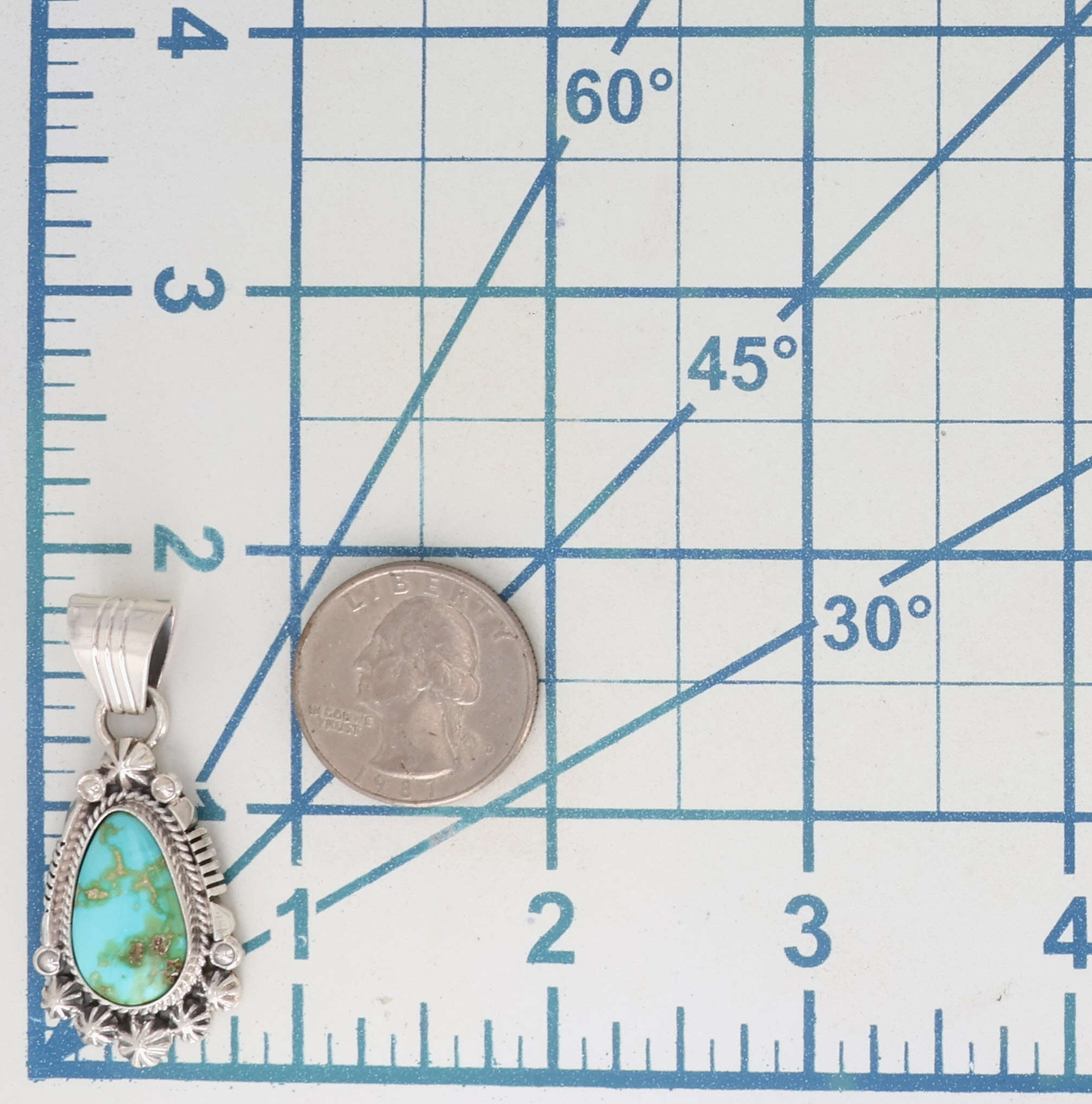 Marita Benally Navajo Sterling Sonoran Gold Turquoise Pendant