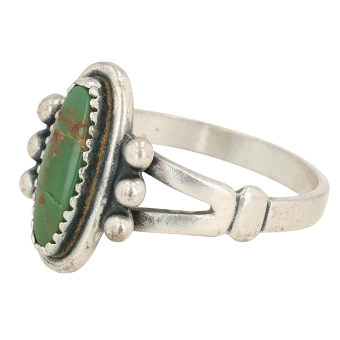 Bell Trading Post Sterling Turquoise Ring Sz 6.75
