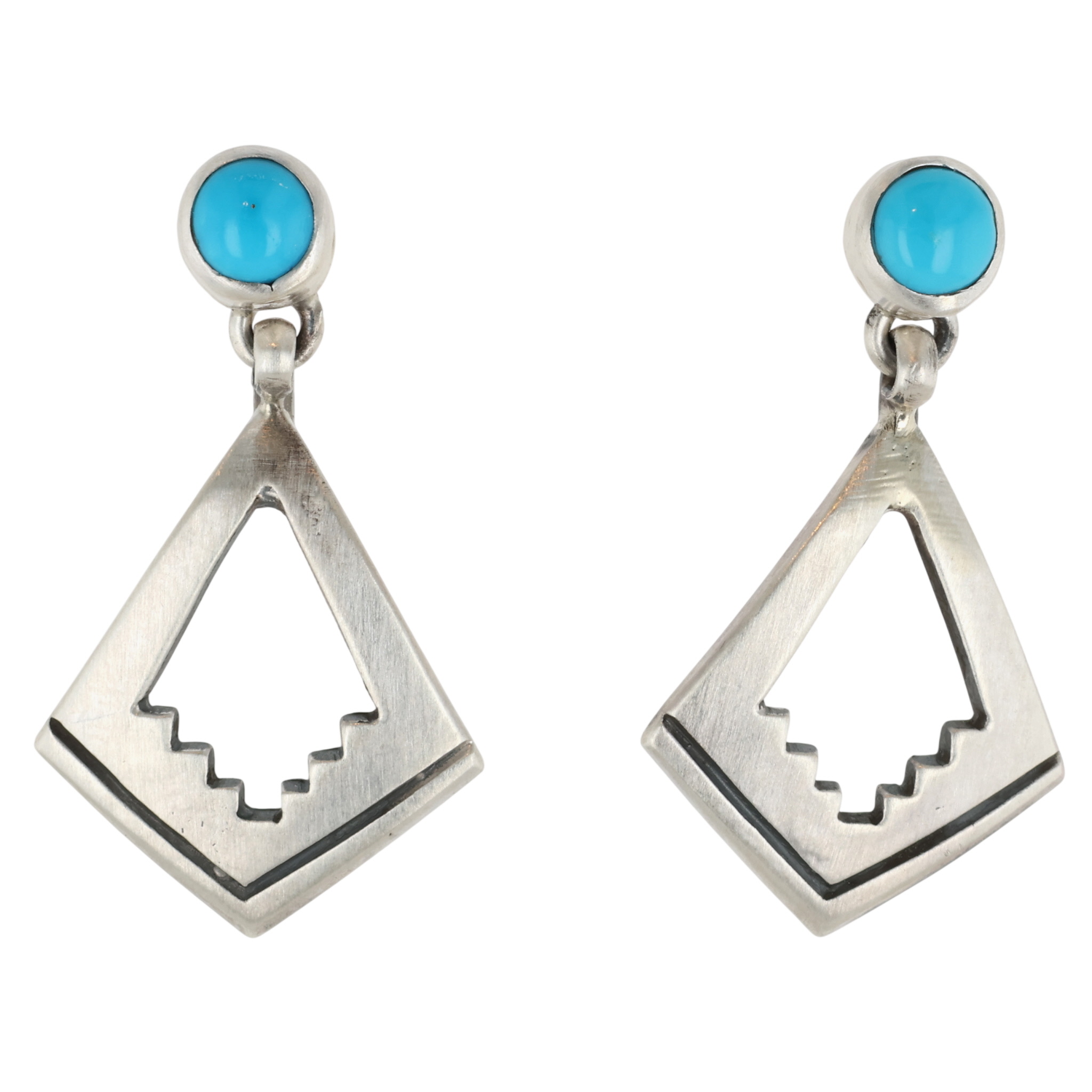 Jerold Francisco Navajo Sterling Turquoise Earrings