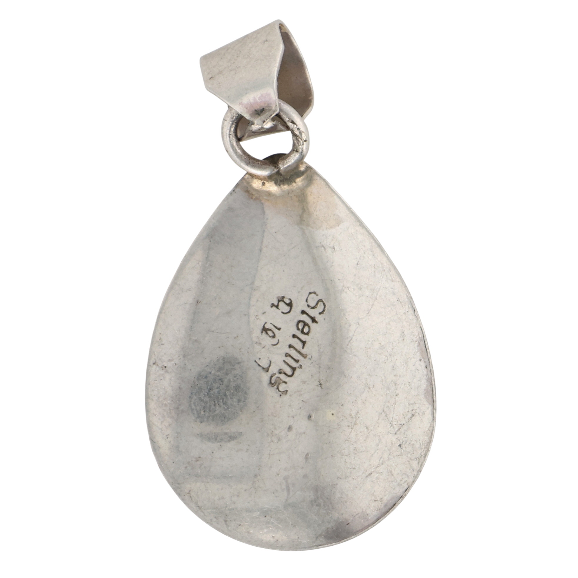 Signed Navajo Sterling Multi-Stone Inlay Pendant