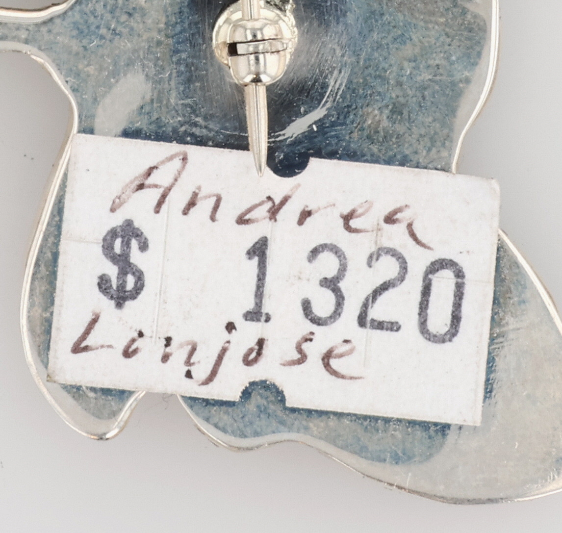 Andrea Lonjose Zuni Sterling Multi-Stone Zunitoon Minnie Mouse Pendant/Brooch