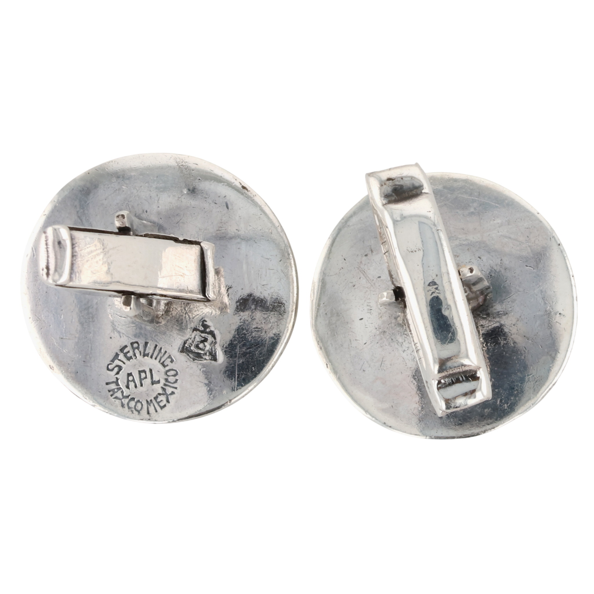 Signed Taxco Sterling Figural Cufflinks