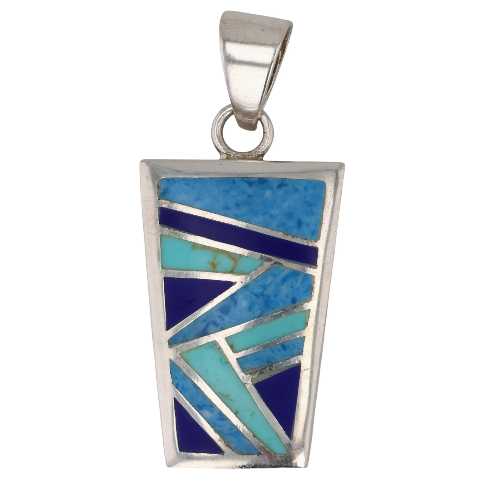 Southwest Sterling Reversible Multi-Stone Inlay Storyteller Pendant