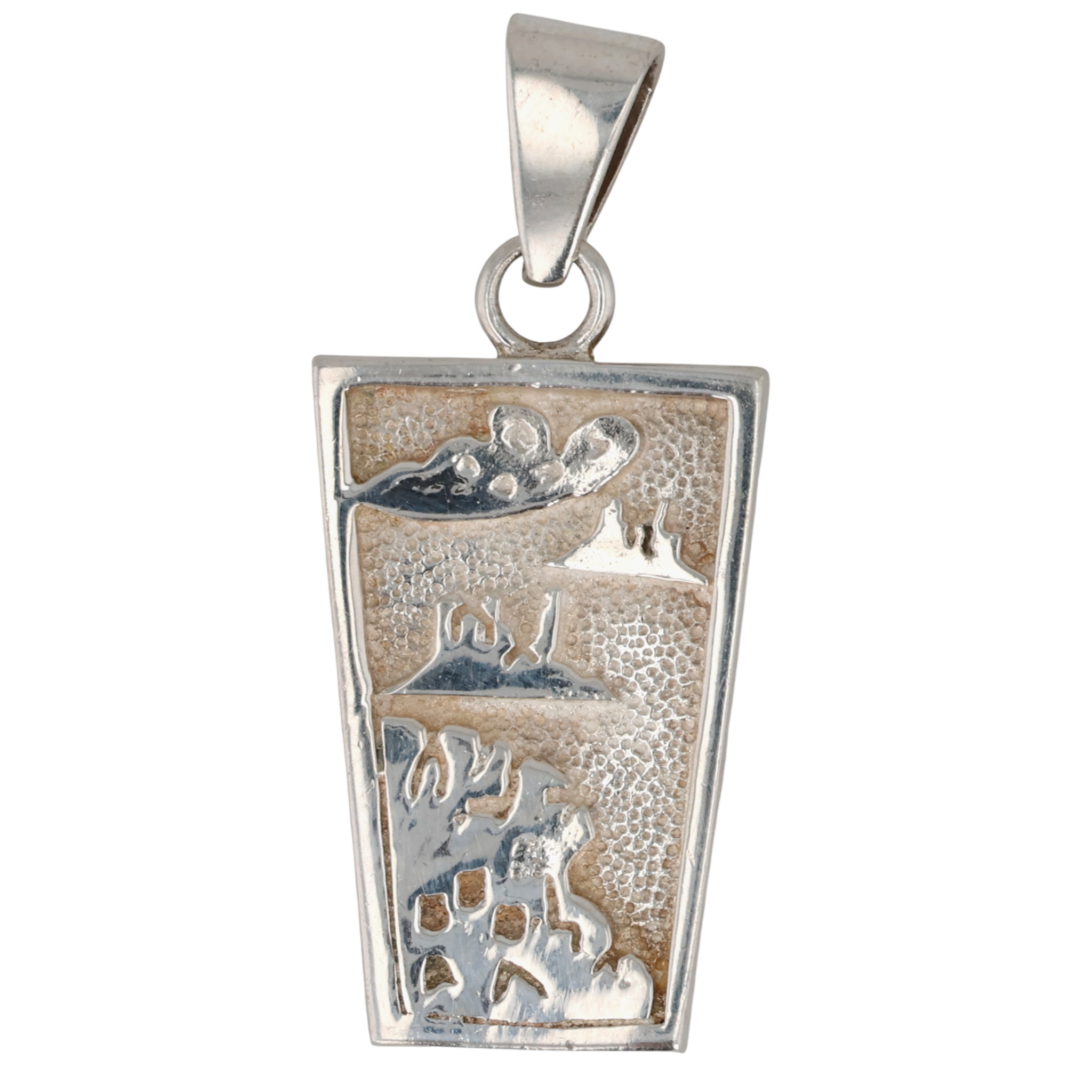 Southwest Sterling Reversible Multi-Stone Inlay Storyteller Pendant