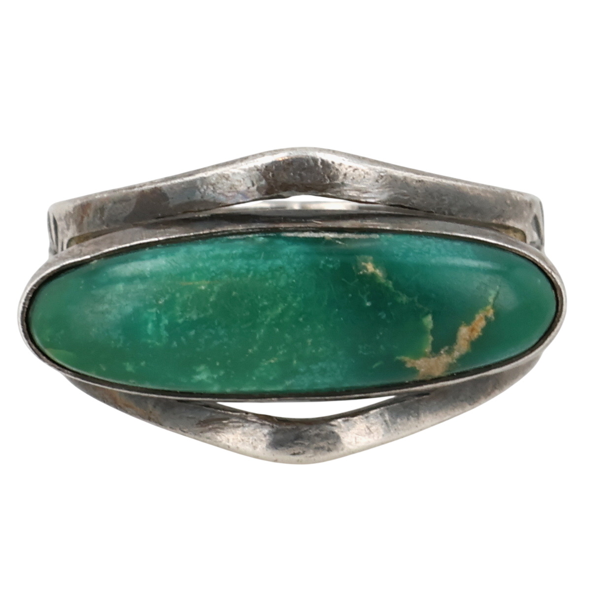 Vintage Navajo Sterling Turquoise Stamped Ring Sz 5.5