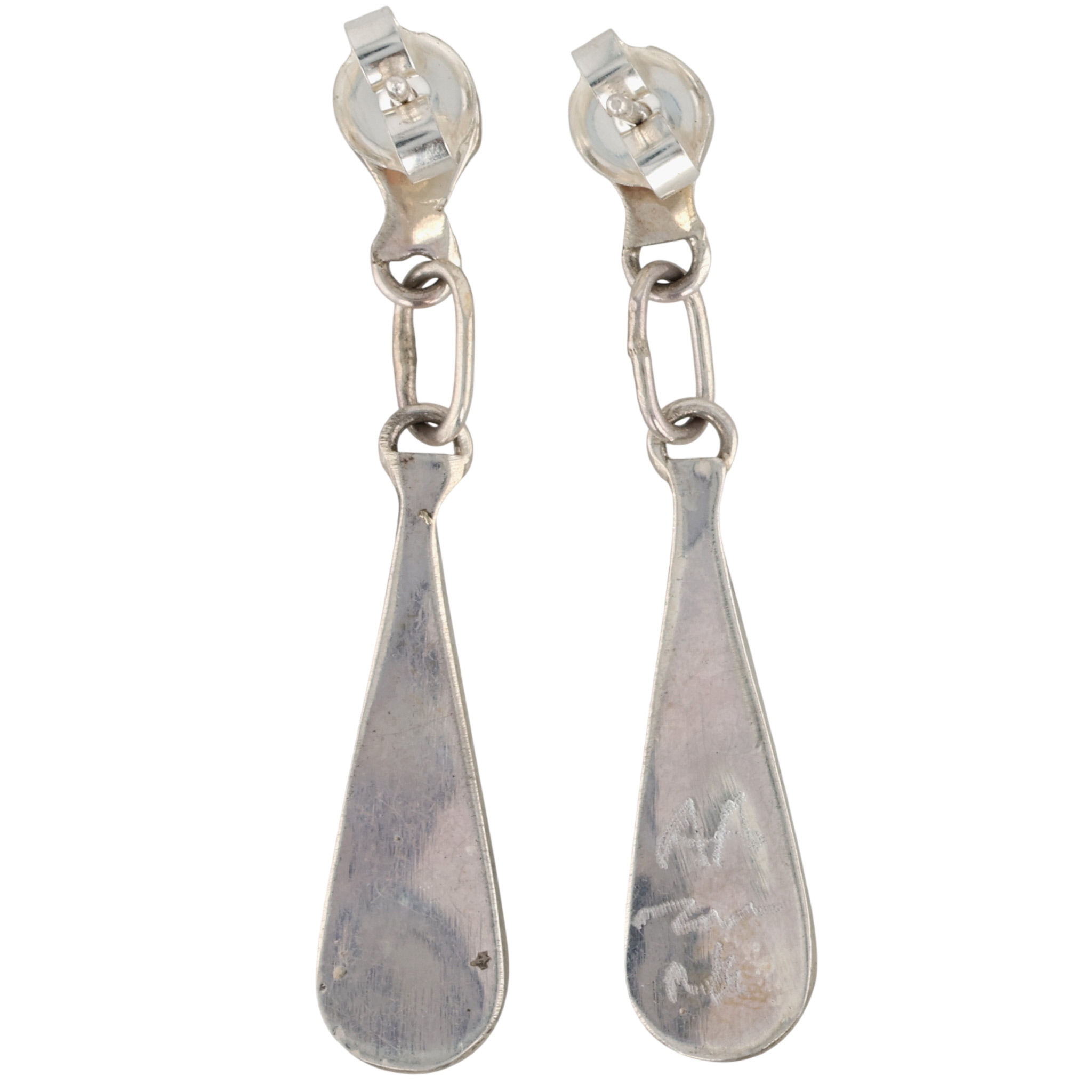 Angus Ahiyite Zuni Sterling Turquoise Inlay Earrings